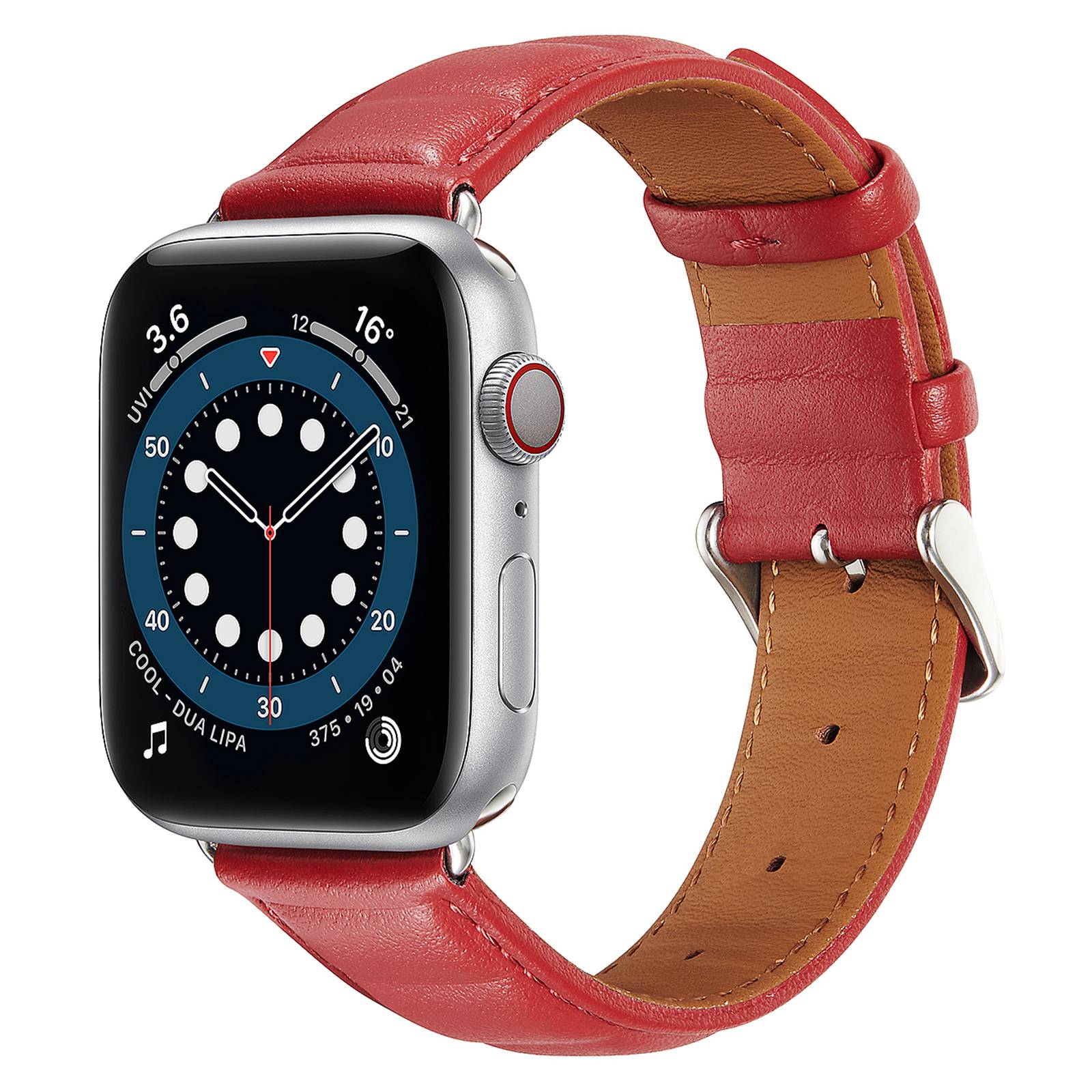 For Apple Watch Series 9 8 7 41mm 6 5 4 SE (2023) SE(2022) SE 40mm 3 2 1 38mm Square Imprinted Texture Genuine Leather Replacement Strap Wrist Band