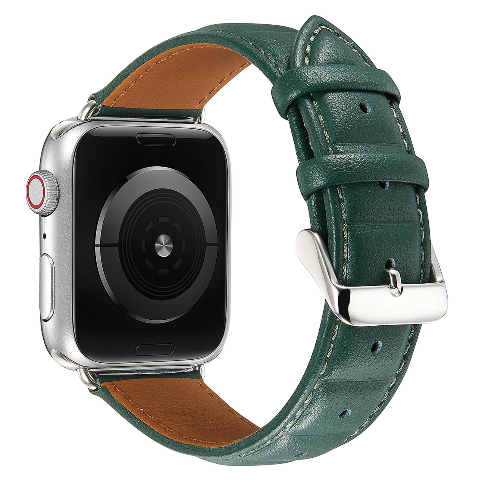 For Apple Watch Series 9 8 7 41mm 6 5 4 SE (2023) SE(2022) SE 40mm 3 2 1 38mm Square Imprinted Texture Genuine Leather Replacement Strap Wrist Band