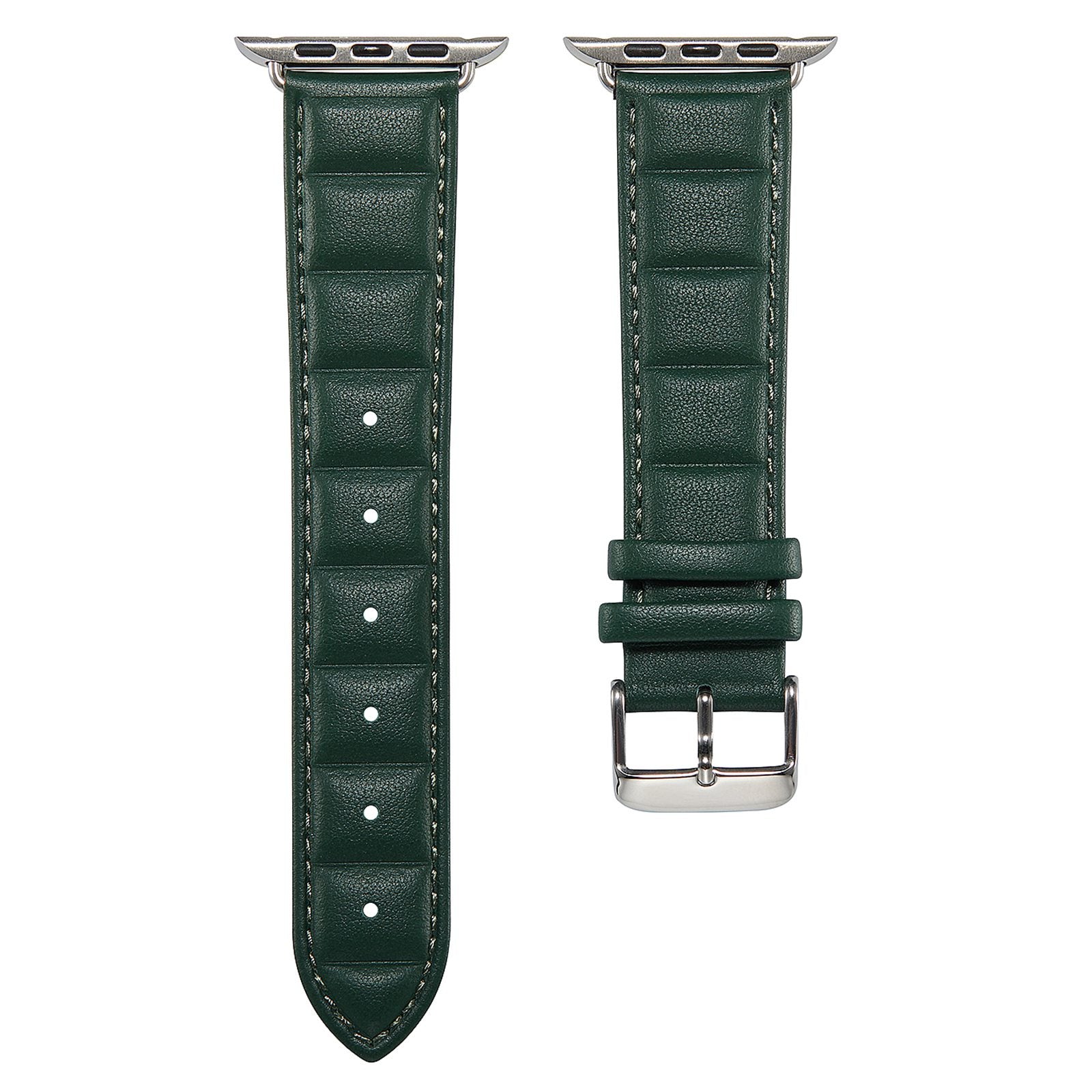 For Apple Watch Series 9 8 7 41mm 6 5 4 SE (2023) SE(2022) SE 40mm 3 2 1 38mm Square Imprinted Texture Genuine Leather Replacement Strap Wrist Band