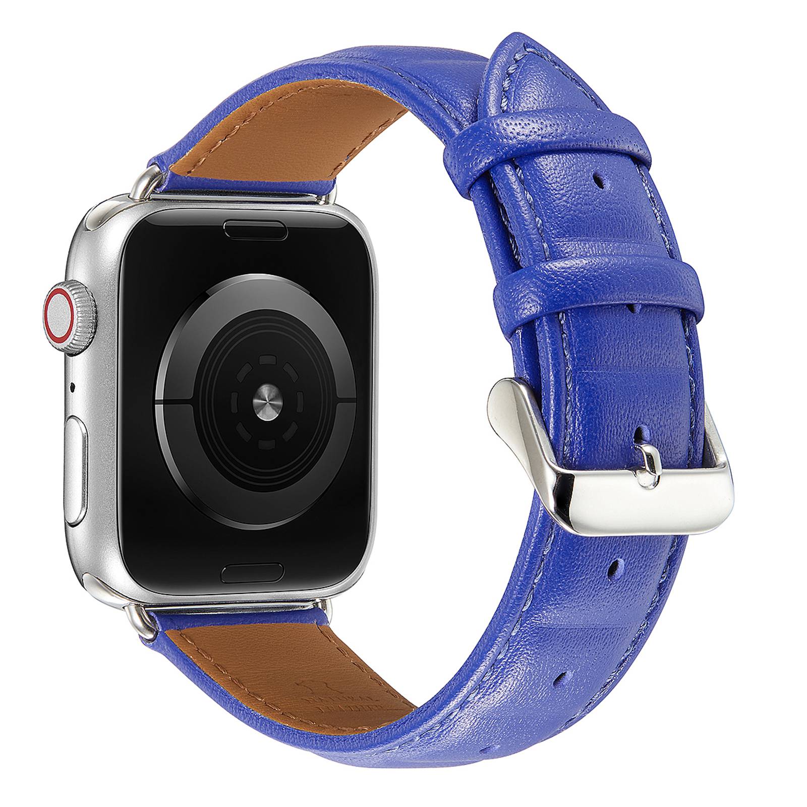 For Apple Watch Series 9 8 7 41mm 6 5 4 SE (2023) SE(2022) SE 40mm 3 2 1 38mm Square Imprinted Texture Genuine Leather Replacement Strap Wrist Band