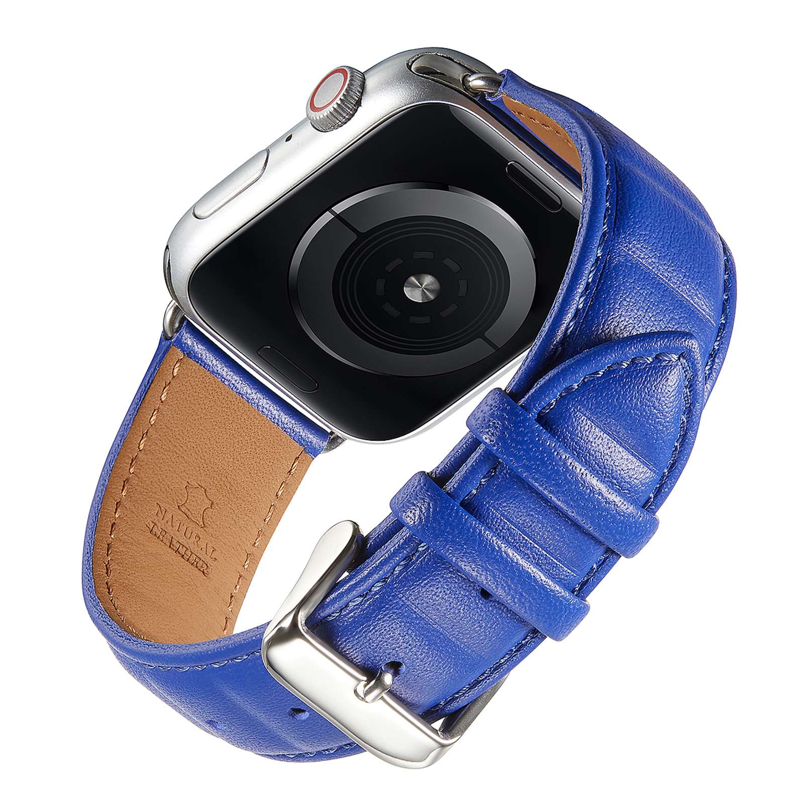 For Apple Watch Series 9 8 7 41mm 6 5 4 SE (2023) SE(2022) SE 40mm 3 2 1 38mm Square Imprinted Texture Genuine Leather Replacement Strap Wrist Band