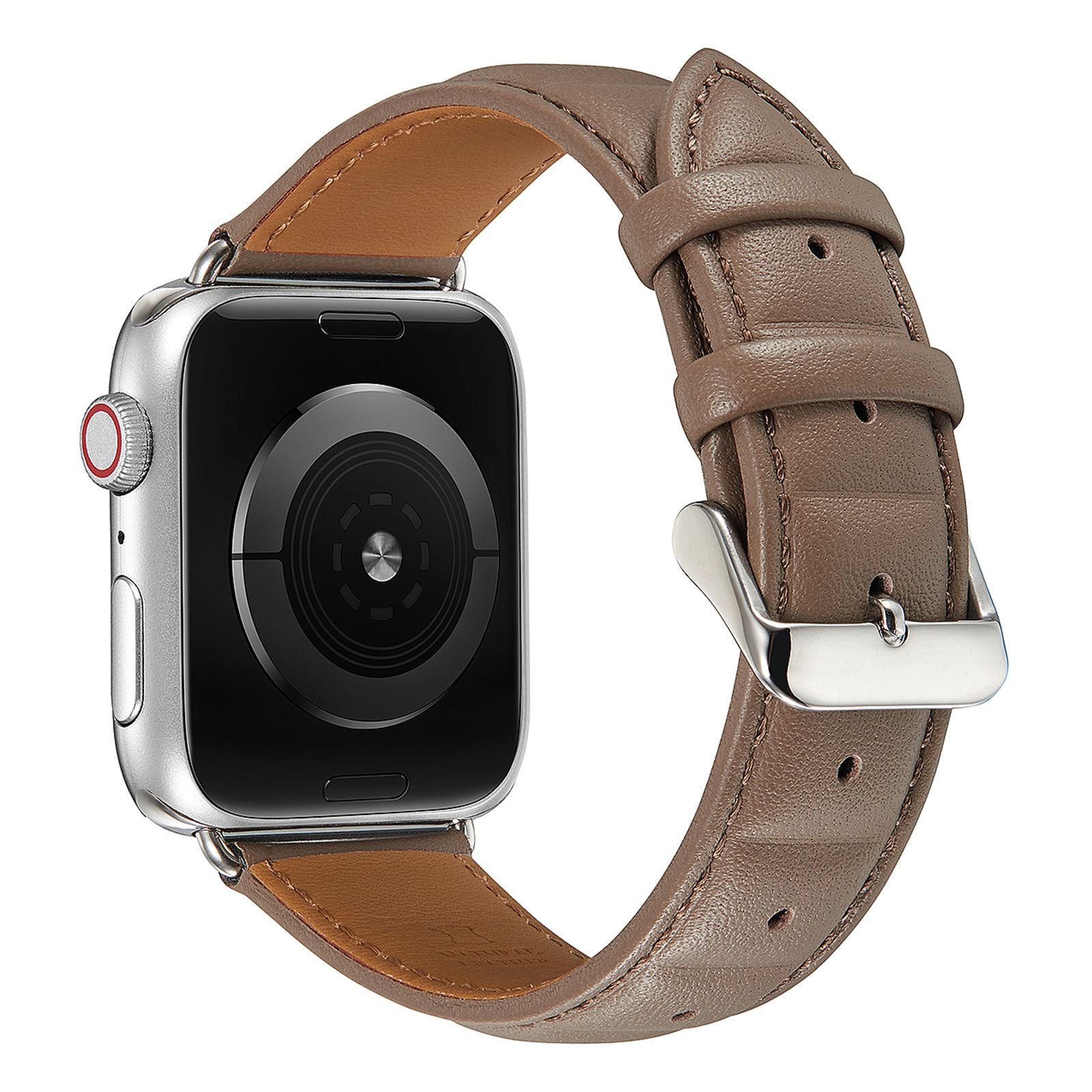 For Apple Watch Series 9 8 7 41mm 6 5 4 SE (2023) SE(2022) SE 40mm 3 2 1 38mm Square Imprinted Texture Genuine Leather Replacement Strap Wrist Band
