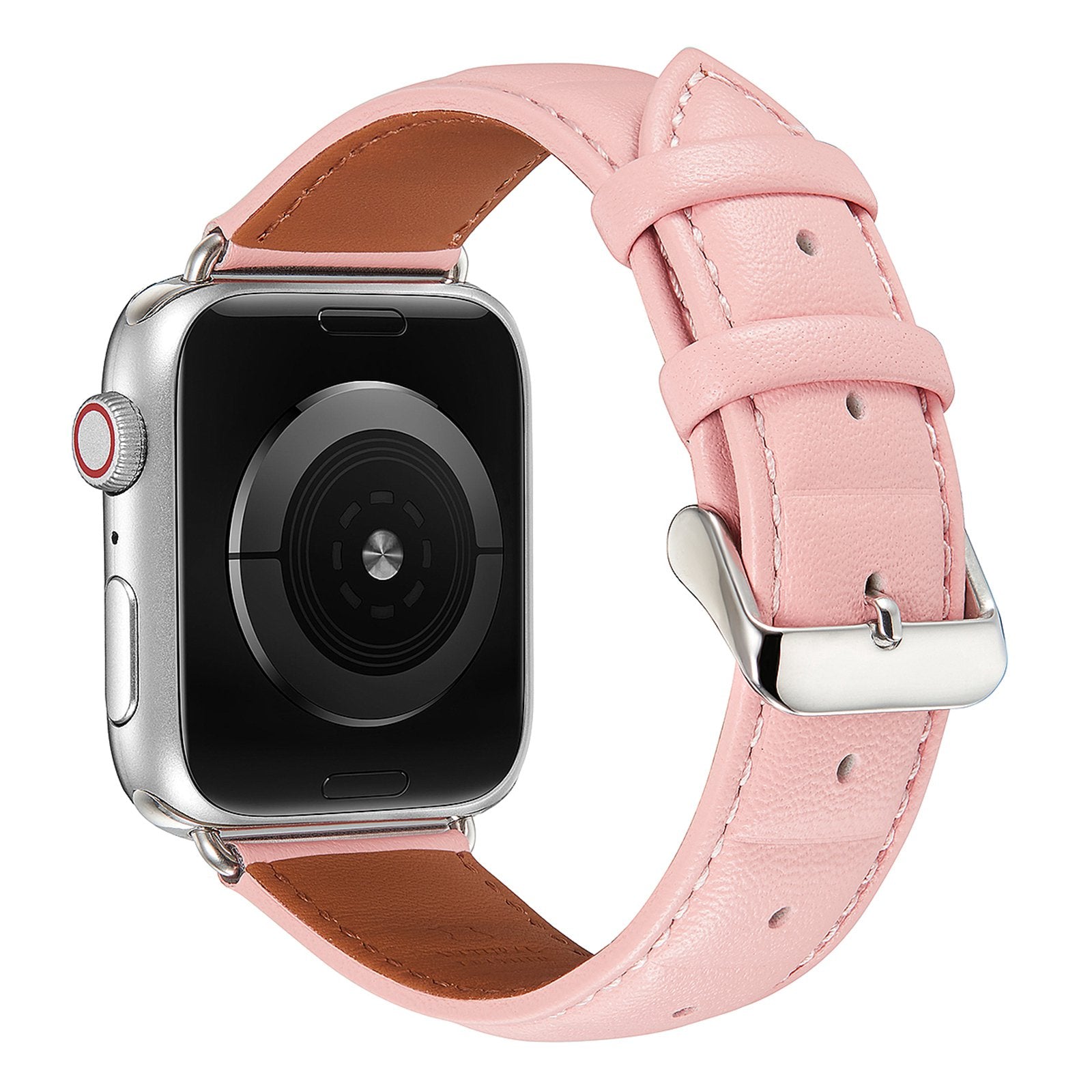 For Apple Watch Ultra 2 49mm Series 9 45mm SE (2023) 44mm Ultra 49mm 8 7 45mm 6 5 4 SE (2022) SE 44mm 3 2 1 42mm Square Imprinted Texture Genuine Leather Smartwatch Replacement Strap