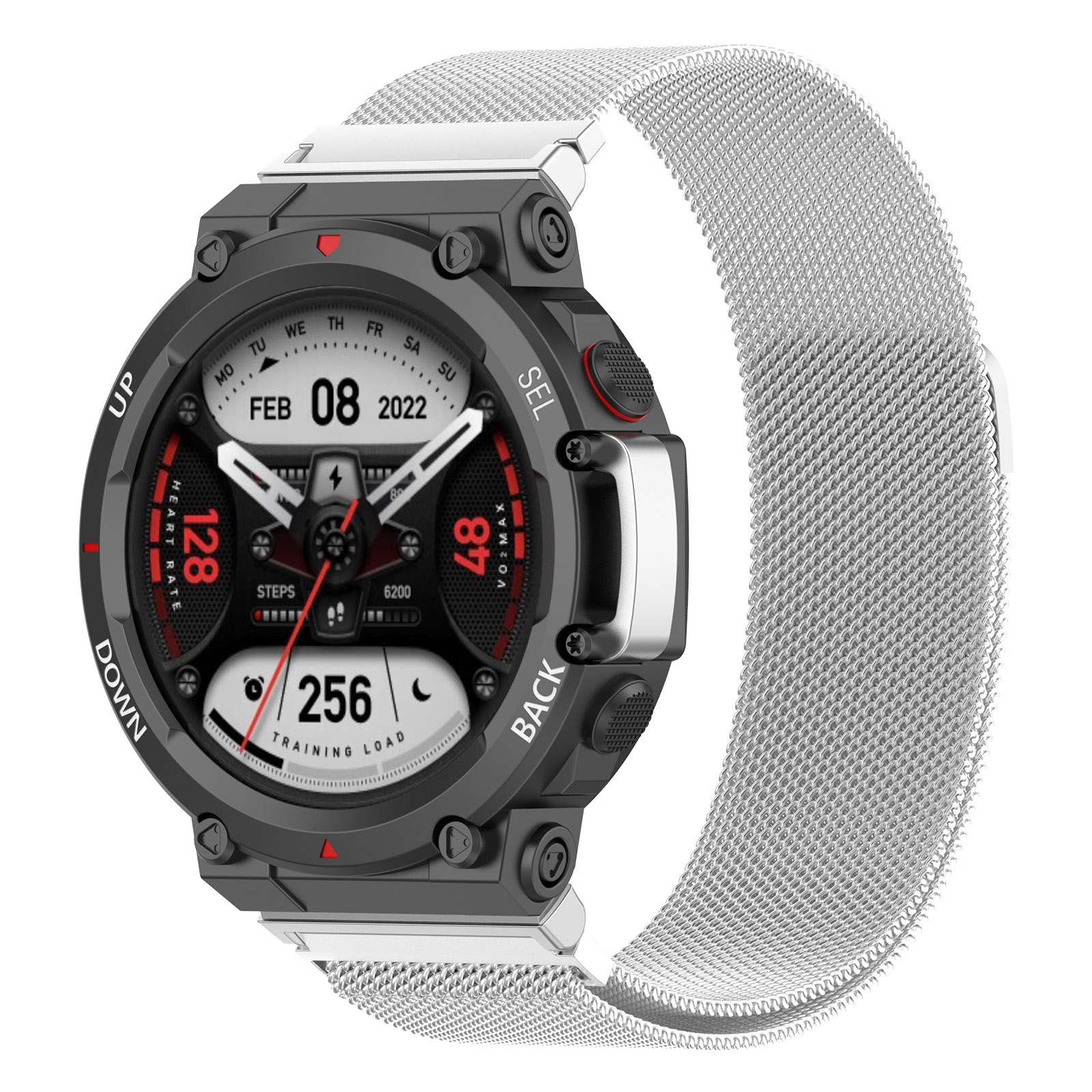 For Huami Amazfit T-Rex 2 Milanese Magnetic Wrist Strap Stainless Steel Mesh Watch Band Strap