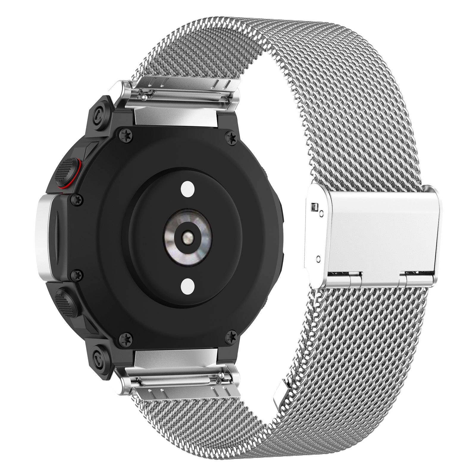 For Huami Amazfit T-Rex 2 Fine Mesh Watch Band Stainless Steel Wrist Strap with Buckle