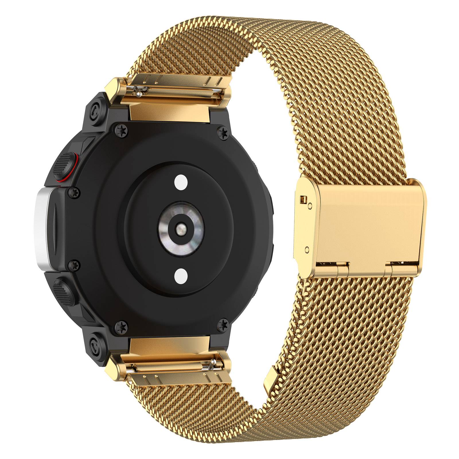 For Huami Amazfit T-Rex 2 Fine Mesh Watch Band Stainless Steel Wrist Strap with Buckle