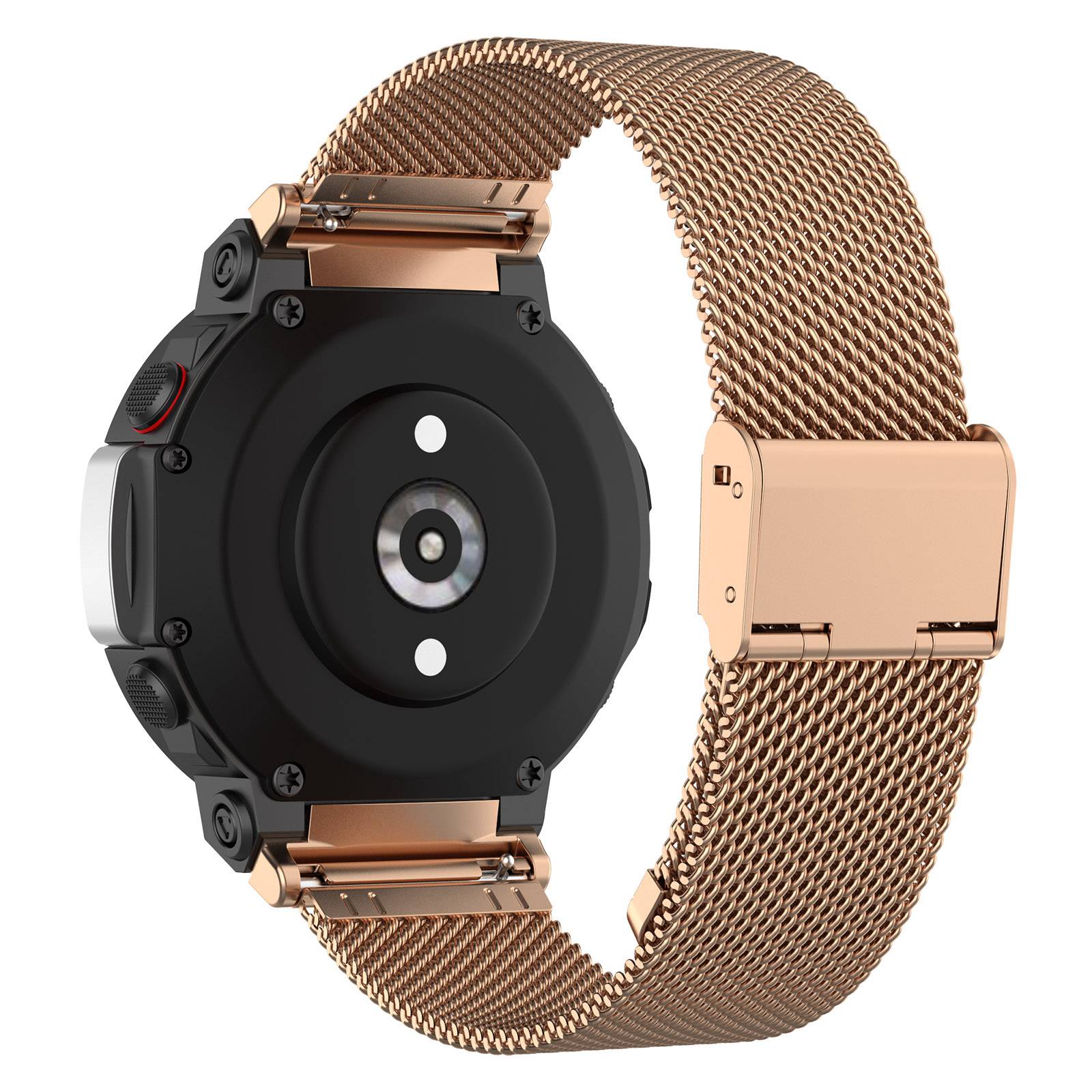 For Huami Amazfit T-Rex 2 Fine Mesh Watch Band Stainless Steel Wrist Strap with Buckle