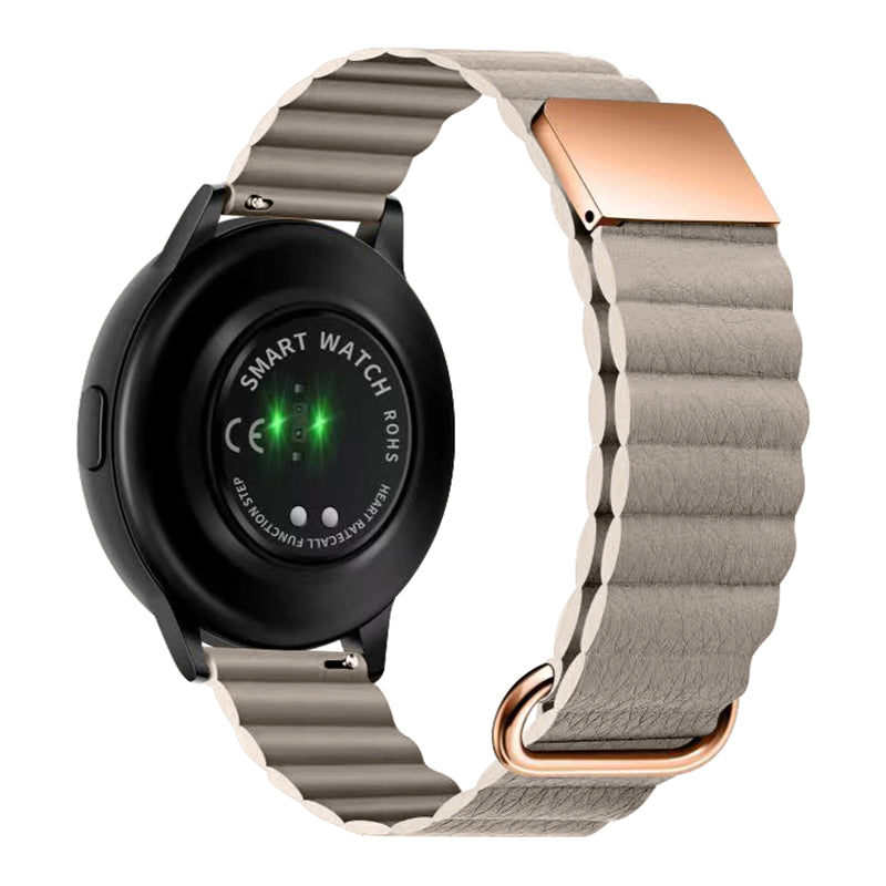 For Samsung Galaxy Watch 5 Pro 45mm Amazfit Bip3 Pro 20mm Watch Band Genuine Leather Magnetic Strap