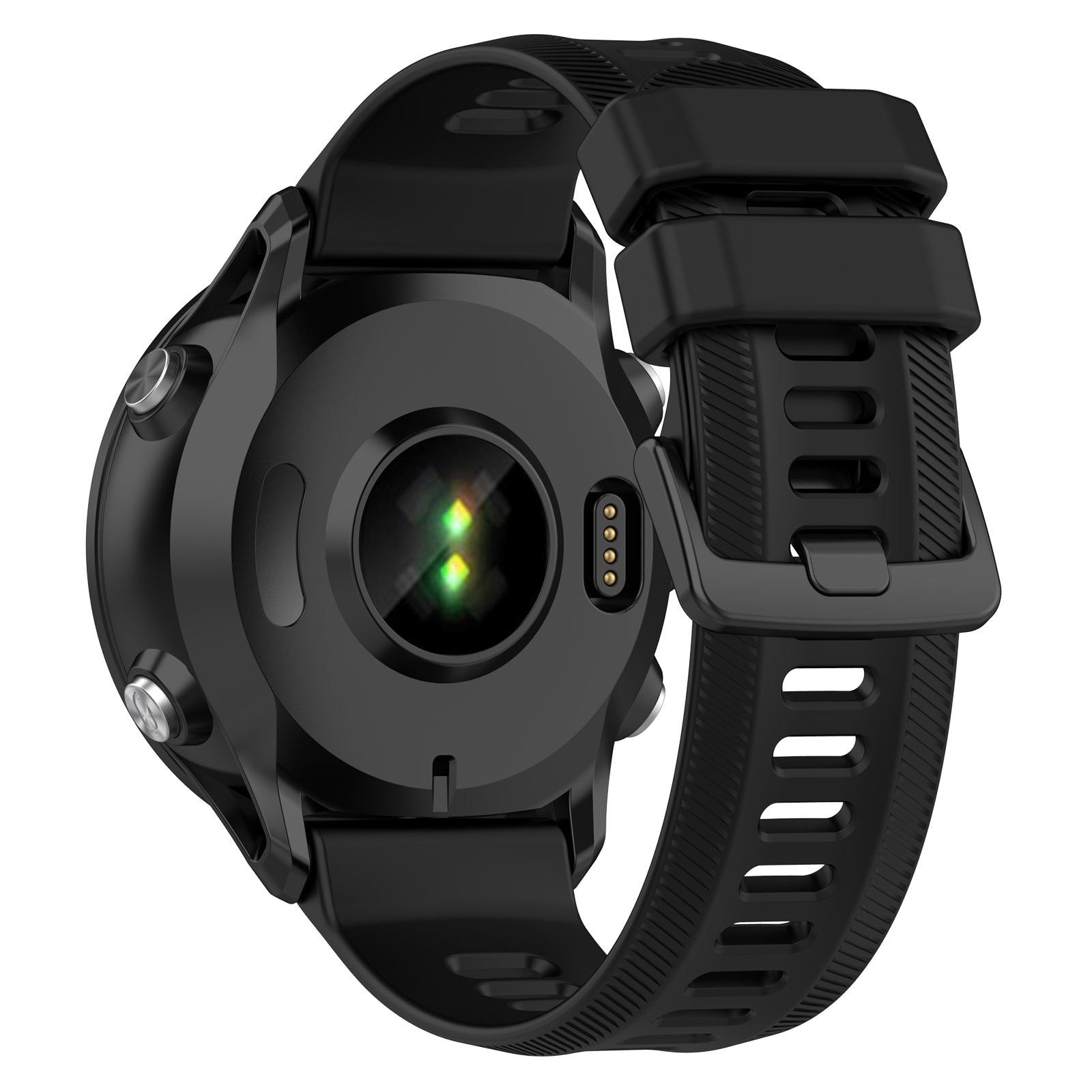 For Garmin Forerunner 955 Forerunner 935 Descent G1 22mm Twill Design Silicone Watch Band Black Buckle Strap Replacement