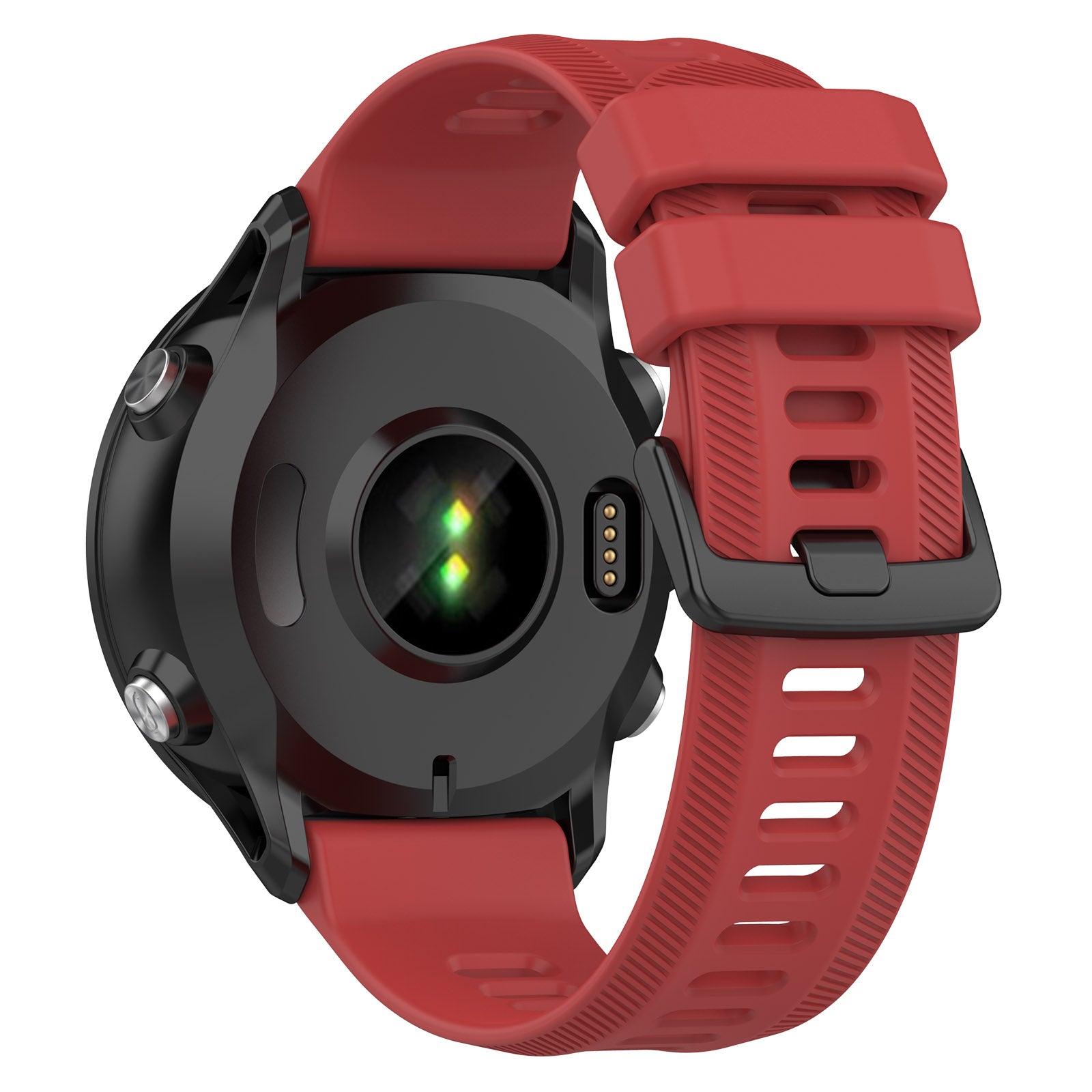 For Garmin Forerunner 955 Forerunner 935 Descent G1 22mm Twill Design Silicone Watch Band Black Buckle Strap Replacement