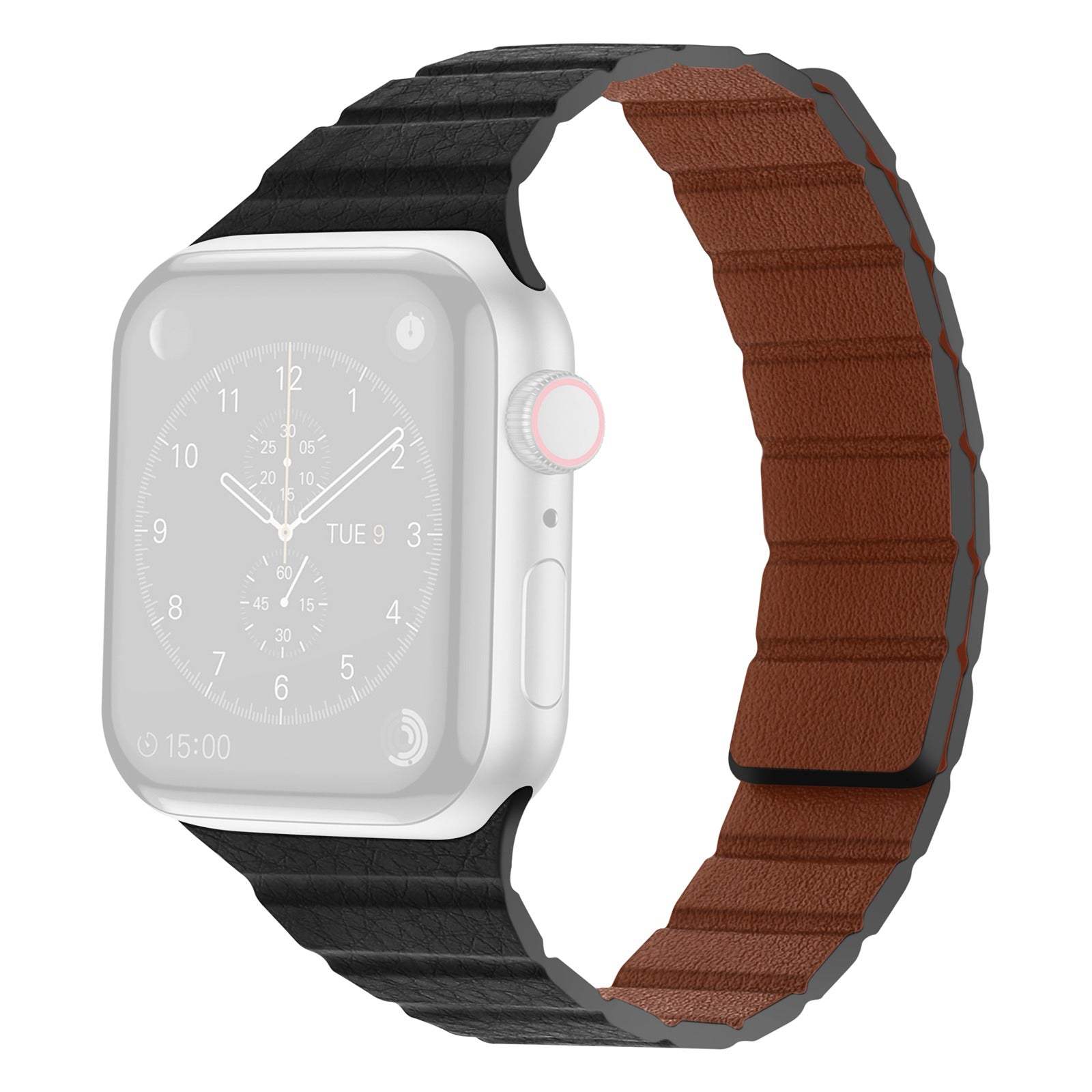 For Apple Watch Ultra 2 49mm Series 9 45mm SE (2023) 44mm Ultra 49mm 8 7 45mm 6 5 4 SE (2022) SE 44mm 3 2 1 42mm Magnetic Dual-Color Watch Band Genuine Leather Replacement Watch Strap