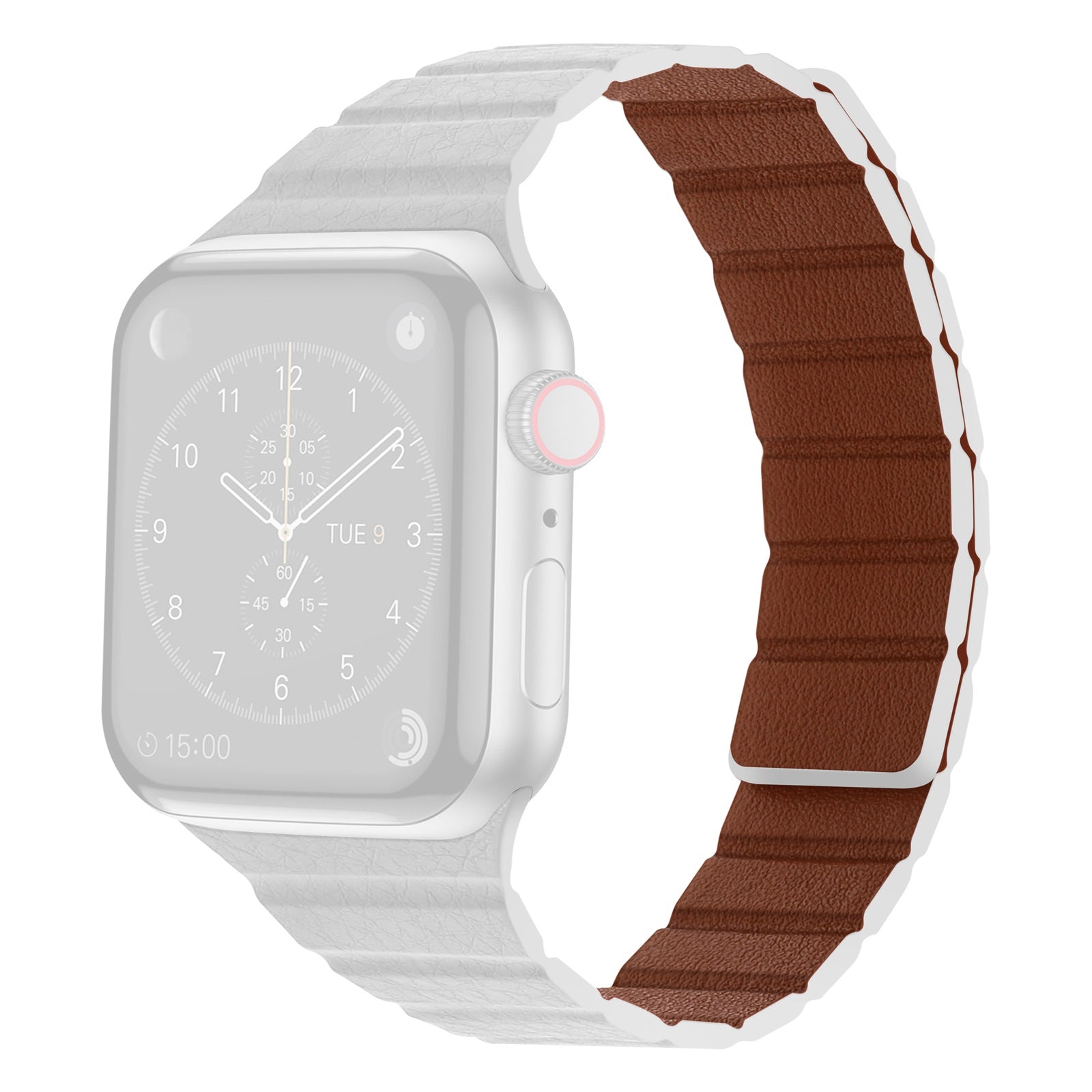 For Apple Watch Ultra 2 49mm Series 9 45mm SE (2023) 44mm Ultra 49mm 8 7 45mm 6 5 4 SE (2022) SE 44mm 3 2 1 42mm Magnetic Dual-Color Watch Band Genuine Leather Replacement Watch Strap