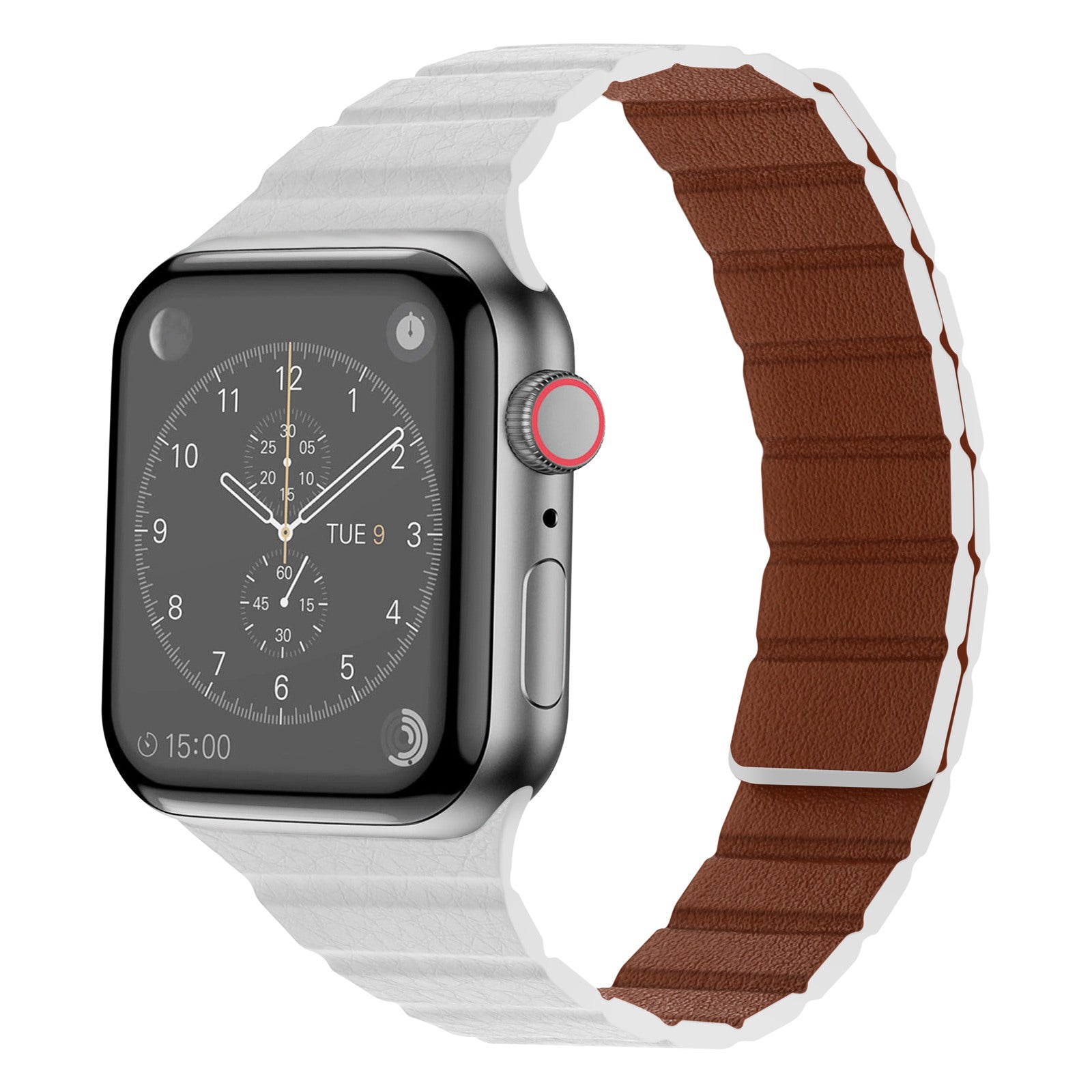 For Apple Watch Ultra 2 49mm Series 9 45mm SE (2023) 44mm Ultra 49mm 8 7 45mm 6 5 4 SE (2022) SE 44mm 3 2 1 42mm Magnetic Dual-Color Watch Band Genuine Leather Replacement Watch Strap