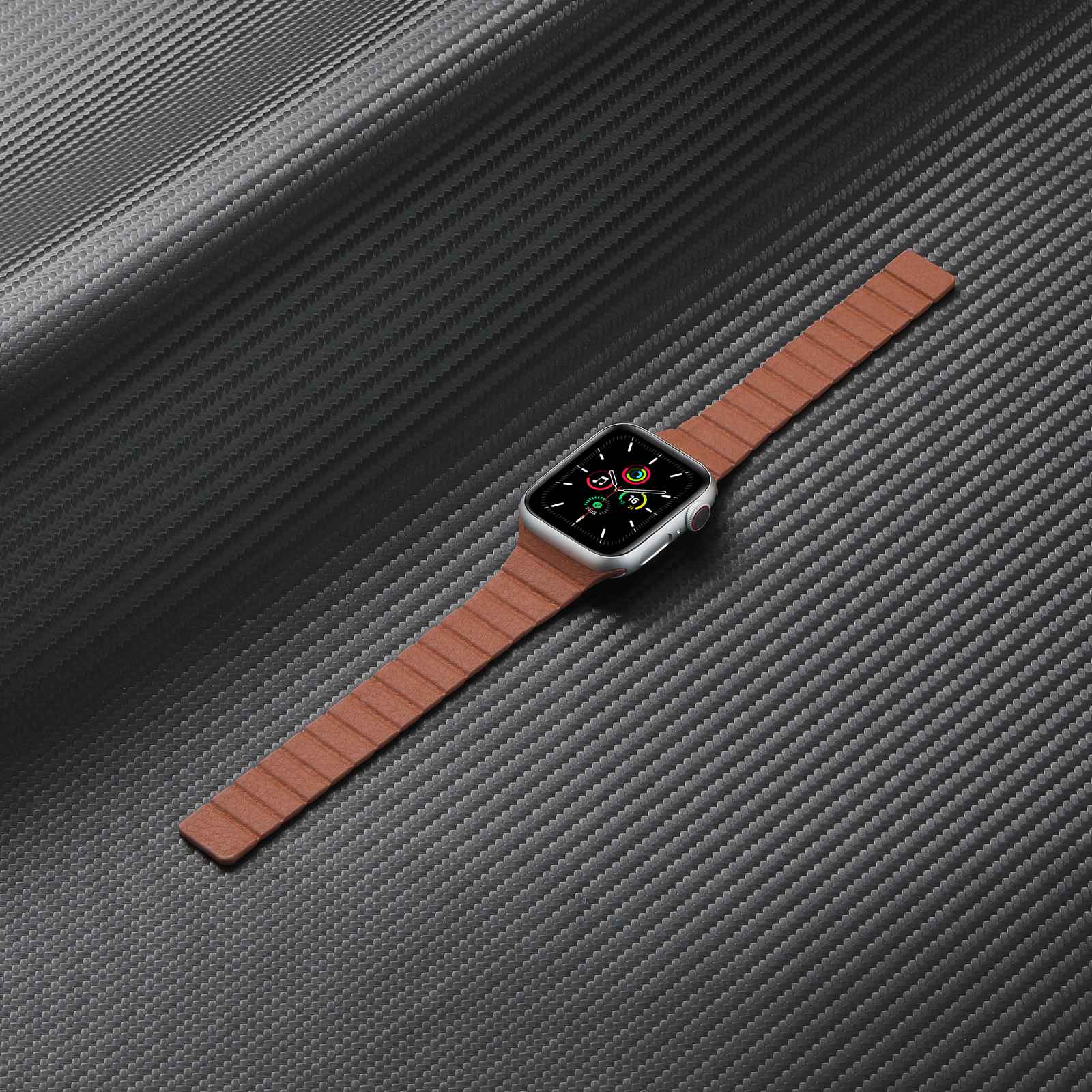 For Apple Watch Ultra 2 49mm Series 9 45mm SE (2023) 44mm Ultra 49mm 8 7 45mm 6 5 4 SE (2022) SE 44mm 3 2 1 42mm Magnetic Dual-Color Watch Band Genuine Leather Replacement Watch Strap