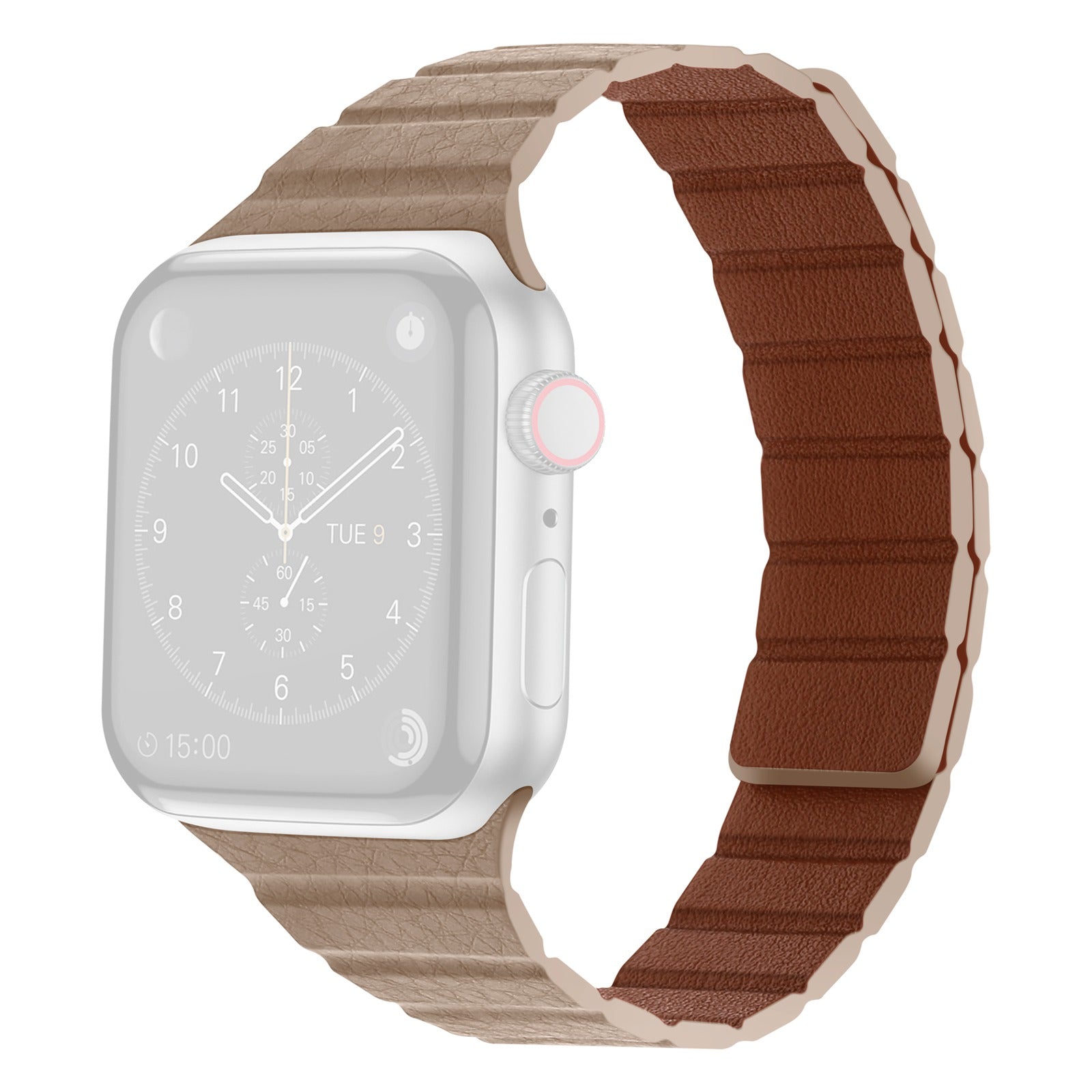 For Apple Watch Ultra 2 49mm Series 9 45mm SE (2023) 44mm Ultra 49mm 8 7 45mm 6 5 4 SE (2022) SE 44mm 3 2 1 42mm Magnetic Dual-Color Watch Band Genuine Leather Replacement Watch Strap