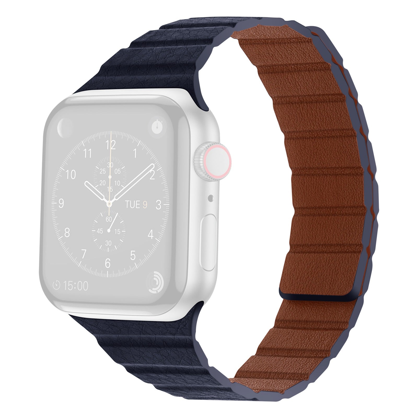 For Apple Watch Series 8 41mm Series 7 41mm Series 6 5 4 SE SE(2022) 40mm Series 1 2 3 38mm Dual-Color Magnetic Watch Band Quick Release Genuine Leather Watch Strap