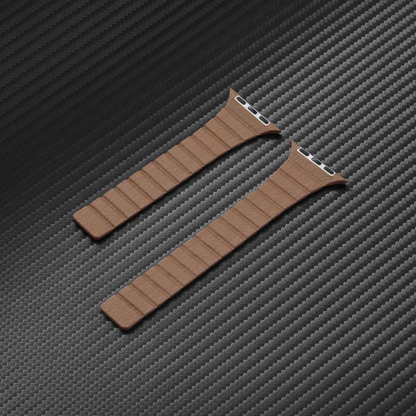 For Apple Watch Series 8 41mm Series 7 41mm Series 6 5 4 SE SE(2022) 40mm Series 1 2 3 38mm Dual-Color Magnetic Watch Band Quick Release Genuine Leather Watch Strap