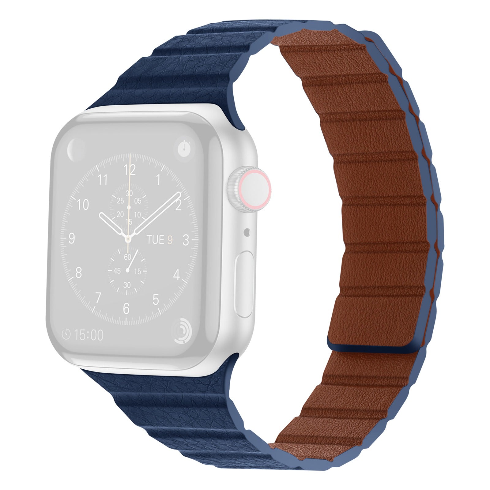 For Apple Watch Series 8 41mm Series 7 41mm Series 6 5 4 SE SE(2022) 40mm Series 1 2 3 38mm Dual-Color Magnetic Watch Band Quick Release Genuine Leather Watch Strap
