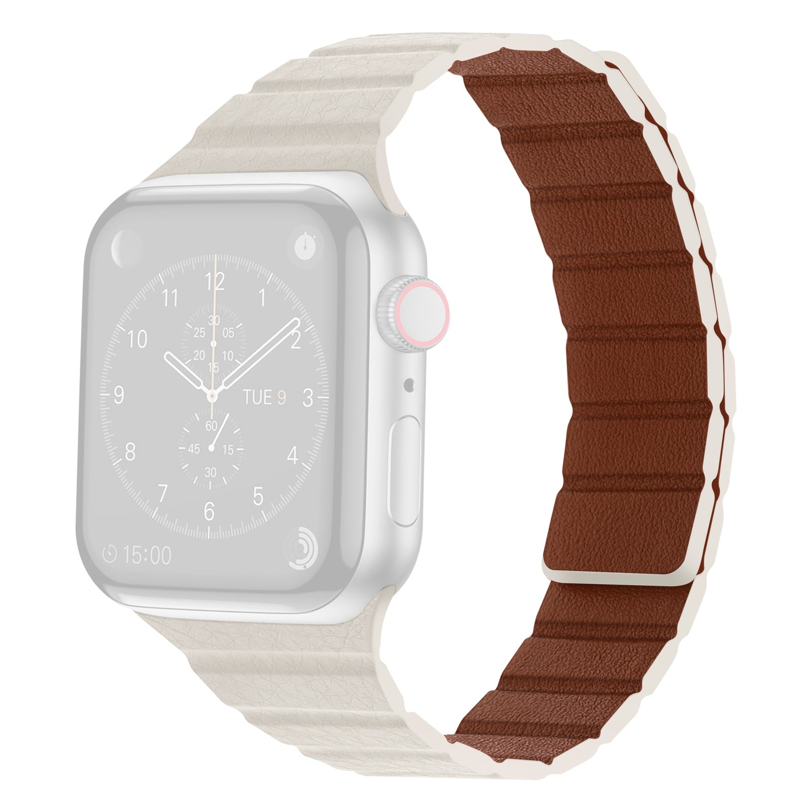 For Apple Watch Series 8 41mm Series 7 41mm Series 6 5 4 SE SE(2022) 40mm Series 1 2 3 38mm Dual-Color Magnetic Watch Band Quick Release Genuine Leather Watch Strap