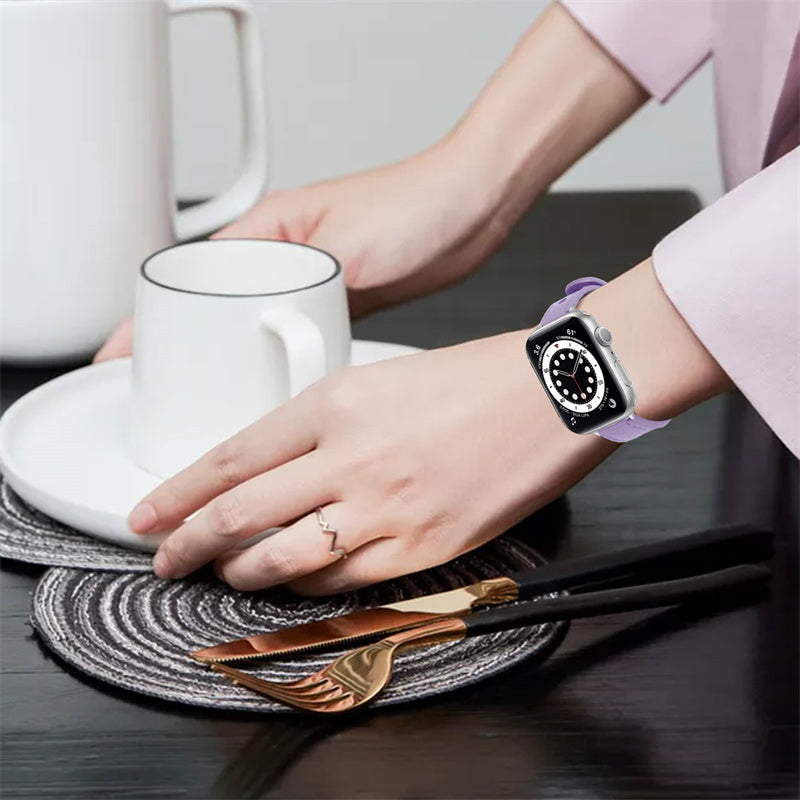 For Apple Watch Series 9 8 7 41mm 6 5 4 SE (2023) SE (2022) SE 40mm 3 2 1 38mm Genuine Cowhide Leather Watch Band Double Snap Button Replacement Strap (Black Connector)