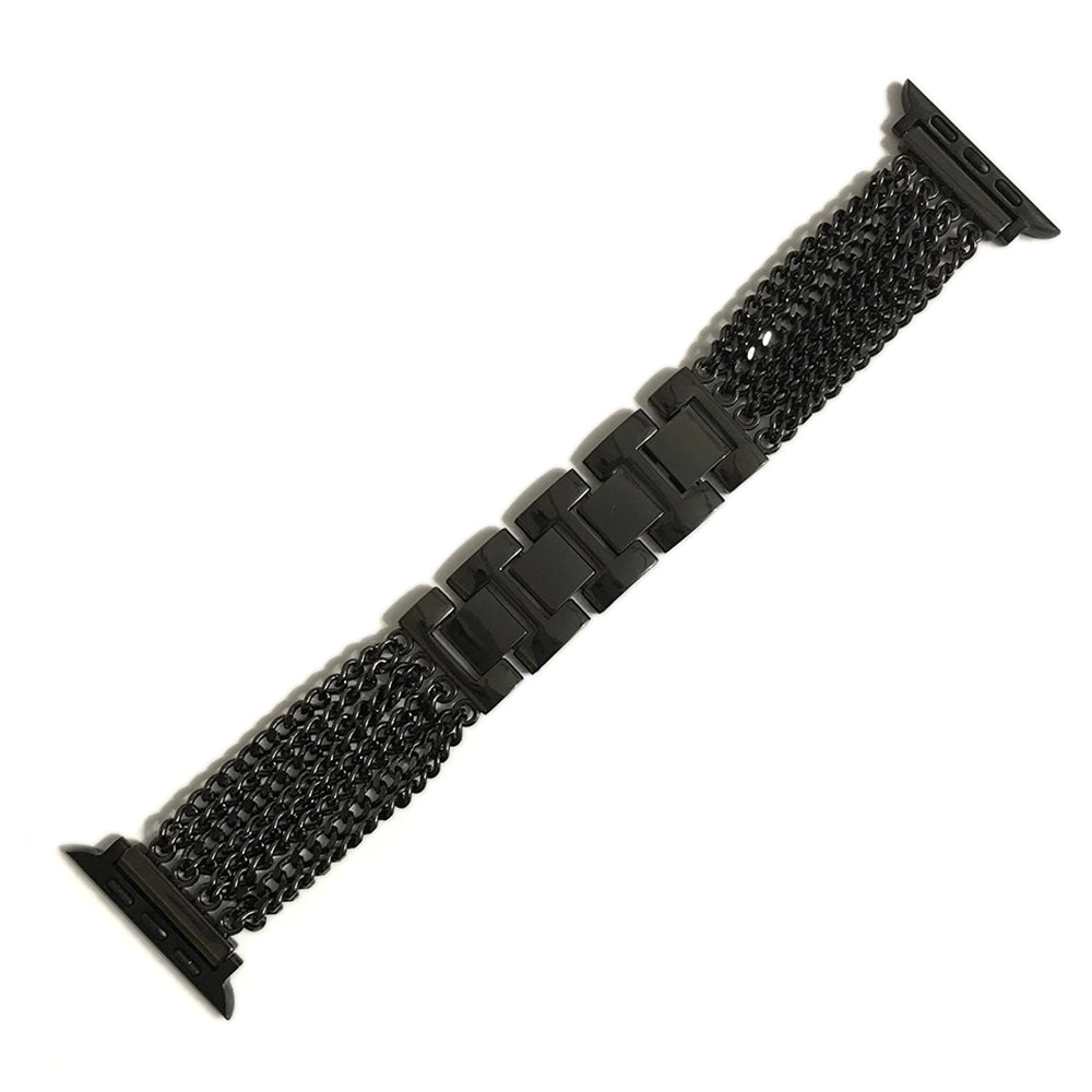 For Apple Watch Ultra 2 49mm Series 9 45mm SE (2023) 44mm Ultra 49mm 8 7 45mm 6 5 4 SE (2022) SE 44mm 3 2 1 42mm Multiple Chains Stainless Steel Watch Band Replacement Hollow-out Wrist Strap