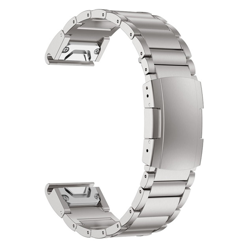 For Garmin Descent G1 Fenix 7 6 Pro 5 Plus Titanium Steel 3 Beads Smart Watch Band 22mm Universal Quick Release Replacement Strap