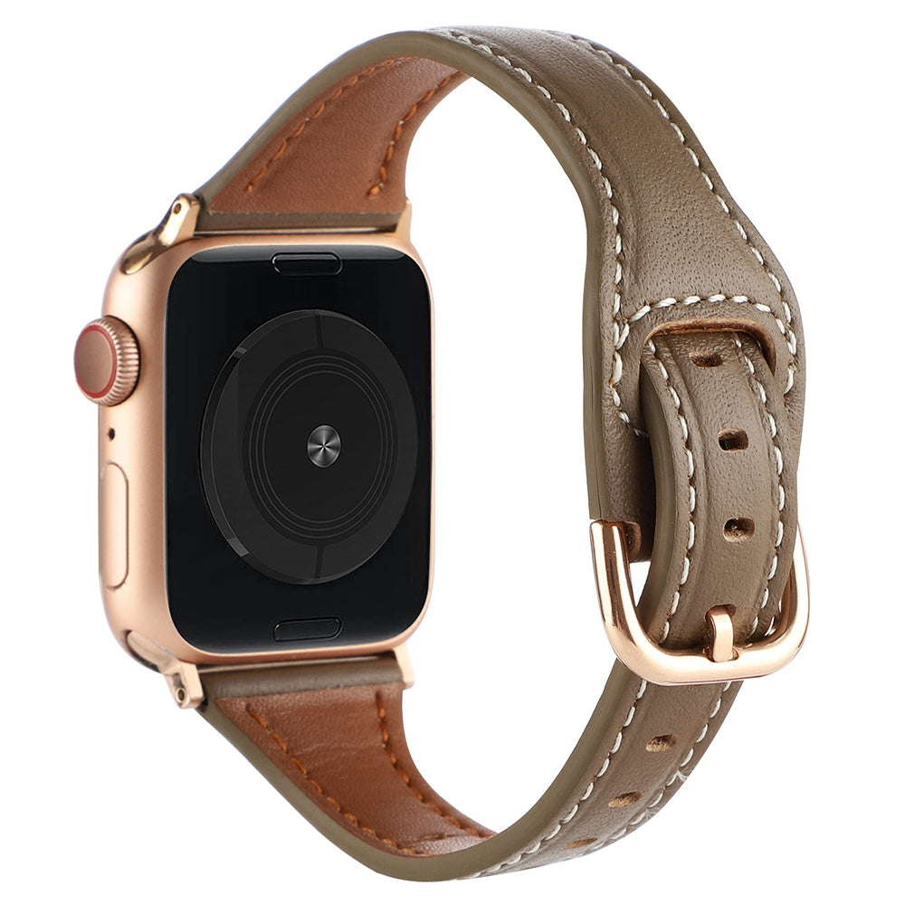 For Apple Watch Series 9 8 7 41mm 6 5 4 SE (2023) SE(2022) SE 40mm 3 2 1 38mm T-shaped Watch Strap Genuine Leather Wrist Band