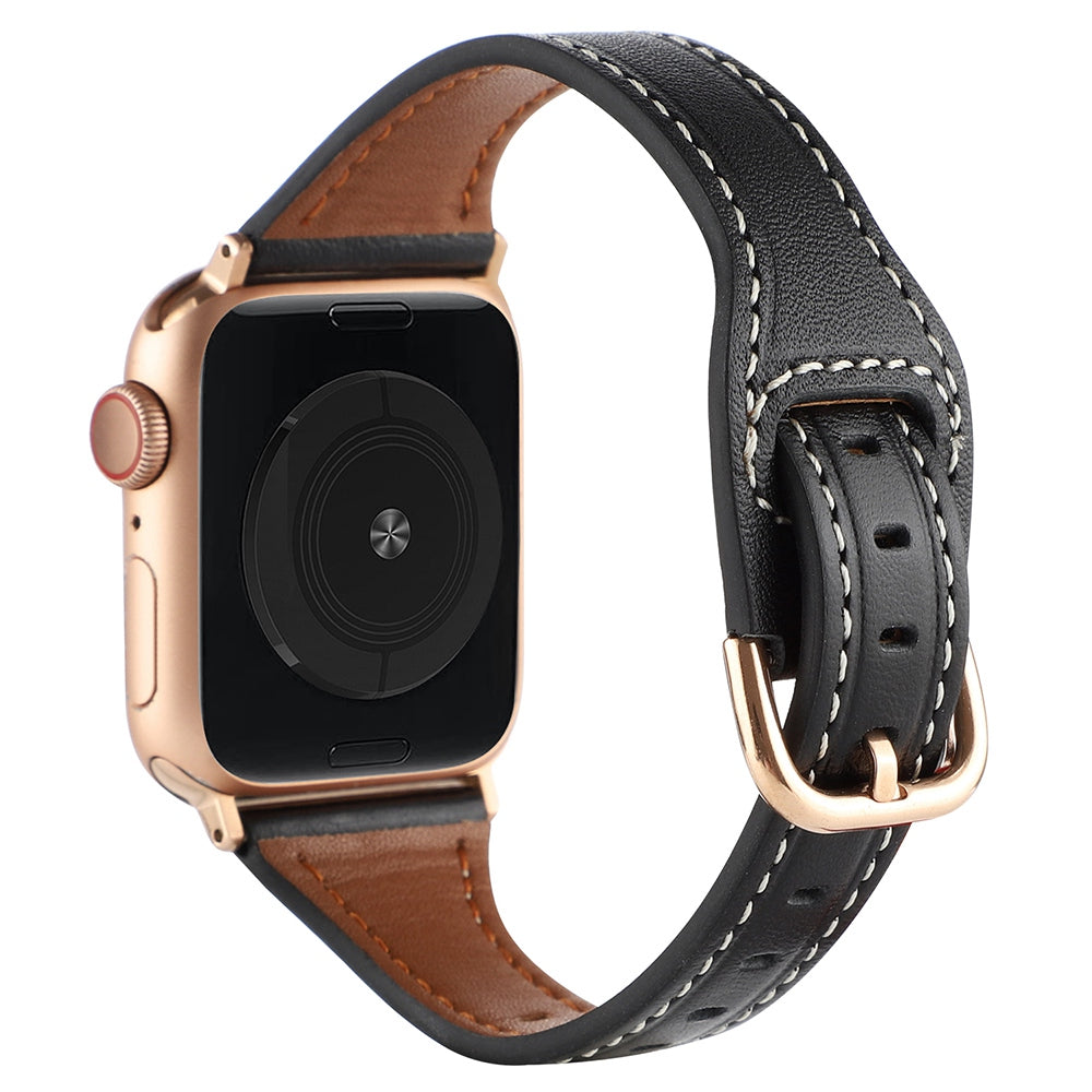 For Apple Watch Series 9 8 7 41mm 6 5 4 SE (2023) SE(2022) SE 40mm 3 2 1 38mm T-shaped Watch Strap Genuine Leather Wrist Band