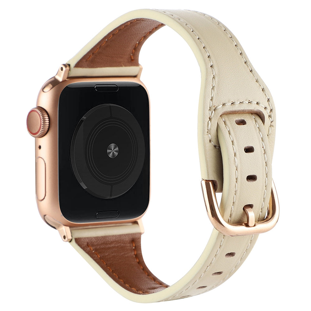 For Apple Watch Series 9 8 7 41mm 6 5 4 SE (2023) SE(2022) SE 40mm 3 2 1 38mm T-shaped Watch Strap Genuine Leather Wrist Band