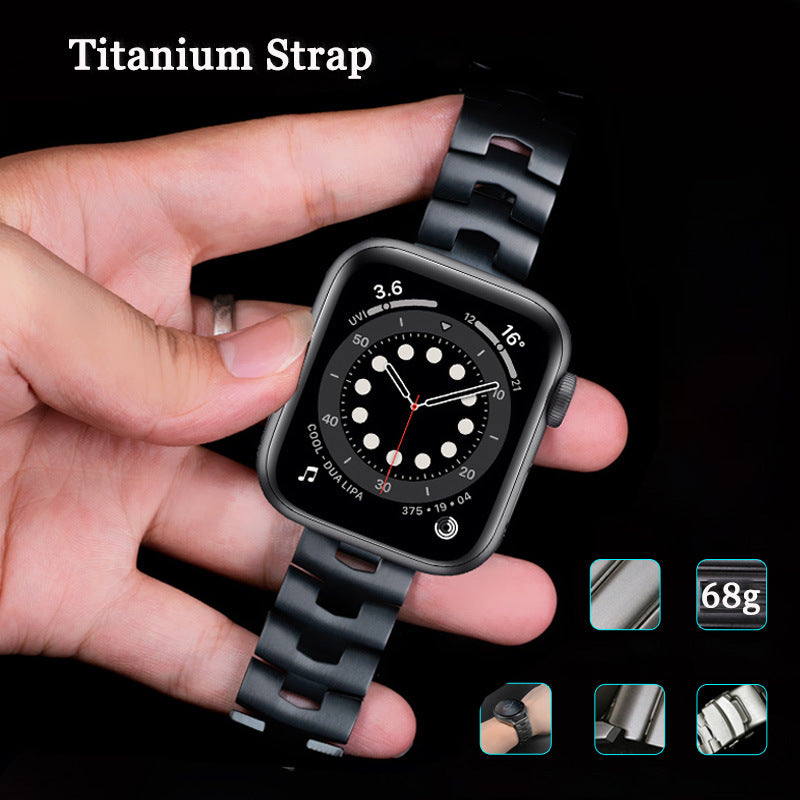 For Apple Watch Series 9 8 7 41mm 6 5 4 SE (2023) SE(2022) SE 40mm 3 2 1 38mm Titanium Steel Anti-scratch Smart Watch Band Wrist Strap