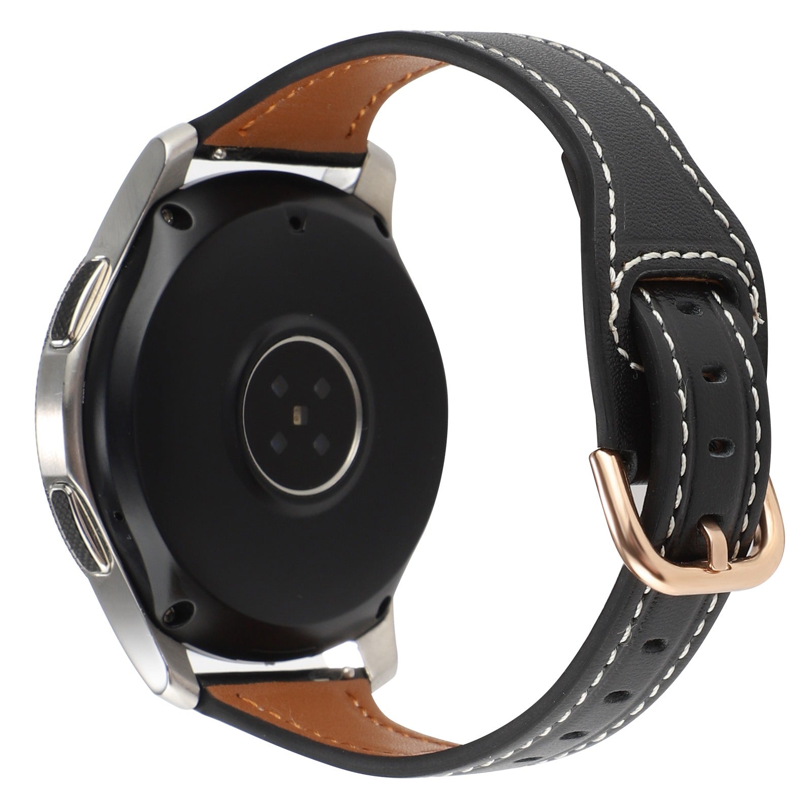 For Samsung Galaxy Watch 3 45mm Huawei Watch GT3 Pro 46mm Genuine Leather Watch Strap 22mm T-shaped Replacement Band