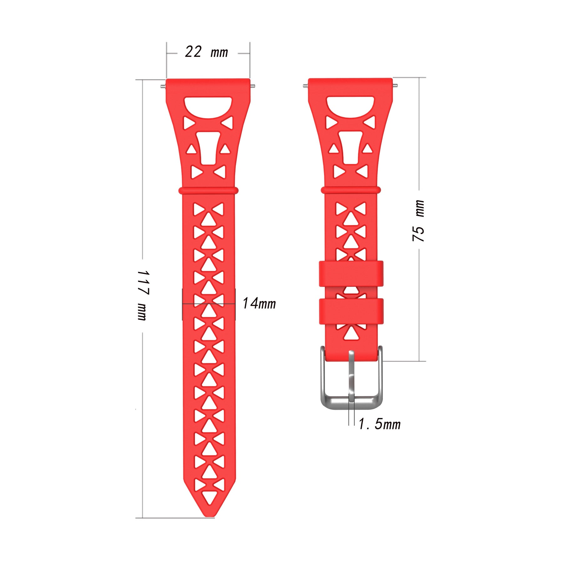 For Samsung Galaxy Watch3 45mm Gear S3 Huawei Watch GT 3 Pro Tower Design Silicone 22mm Wrist Band Watch Strap