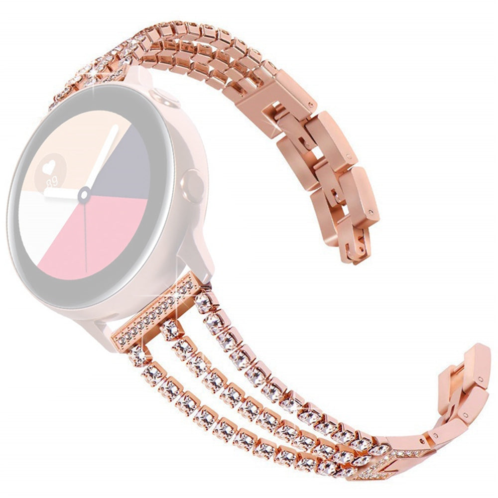 For Samsung Galaxy Watch3 45mm Gear S3 Frontier Gear S3 Classic Huawei Watch GT3 Pro 3 Chains Rhinestones Decor Metal Band 22mm Universal Watch Strap
