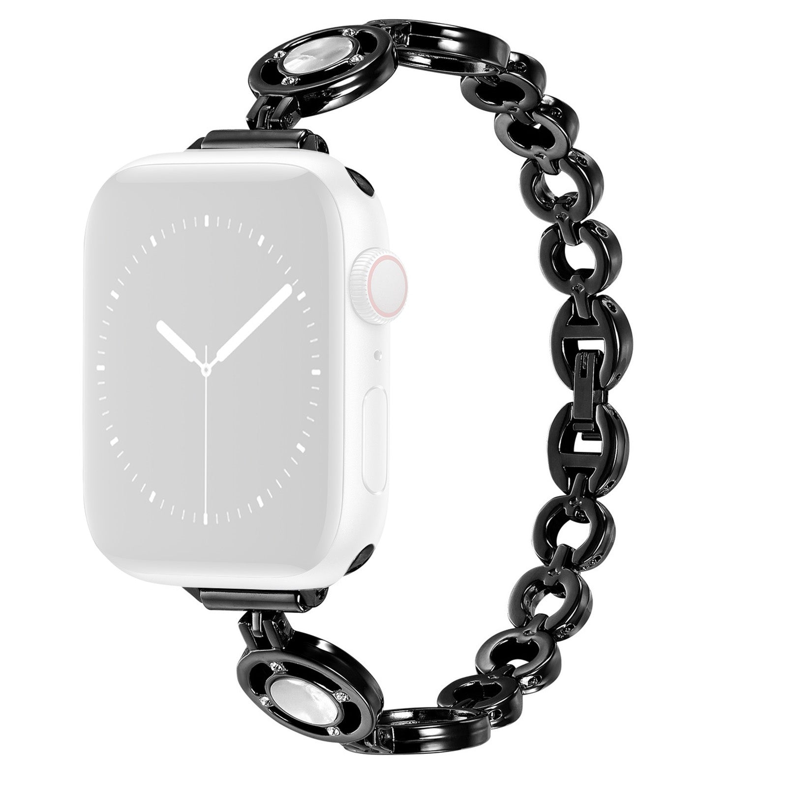 For Apple Watch Ultra 2 49mm Series 9 45mm SE (2023) 44mm Ultra 49mm 8 7 45mm 6 5 4 SE (2022) SE 44mm 3 2 1 42mm Slim Watch Band Rhinestone Decor Zinc Alloy Wrist Strap Bracelet