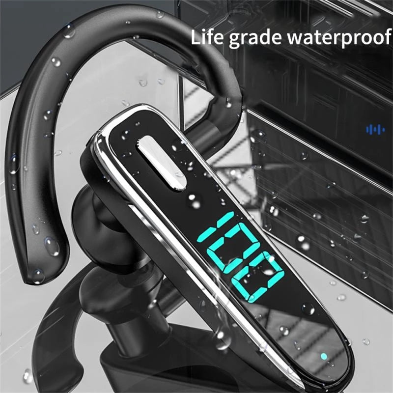 K50 Single Ear Wireless Bluetooth 5.3 Earhook Headset NFC Noise Reduction Waterproof Hands-free Call Music Earphone