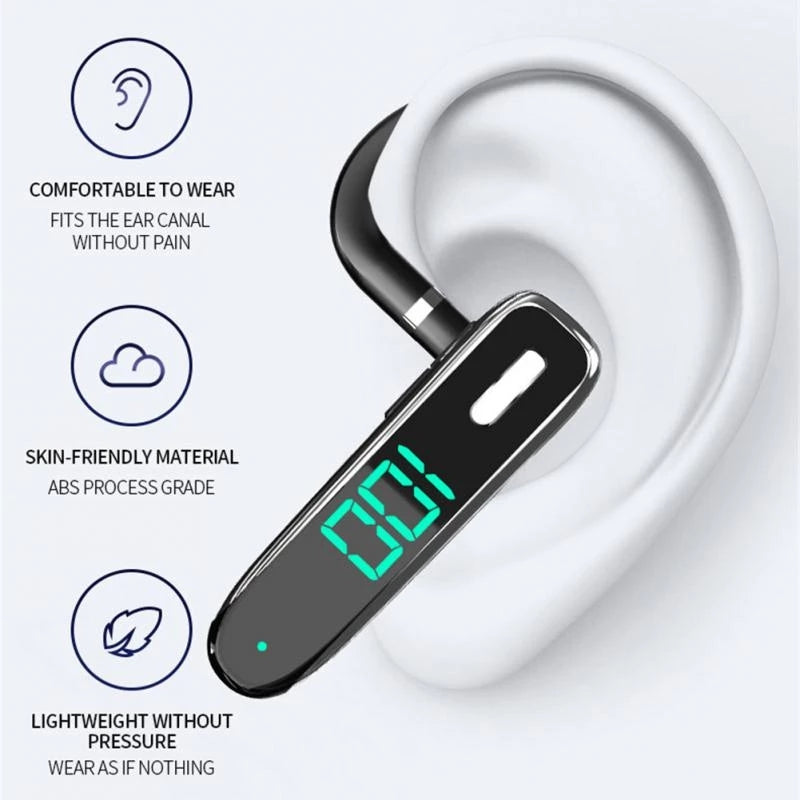 K50 Single Ear Wireless Bluetooth 5.3 Earhook Headset NFC Noise Reduction Waterproof Hands-free Call Music Earphone