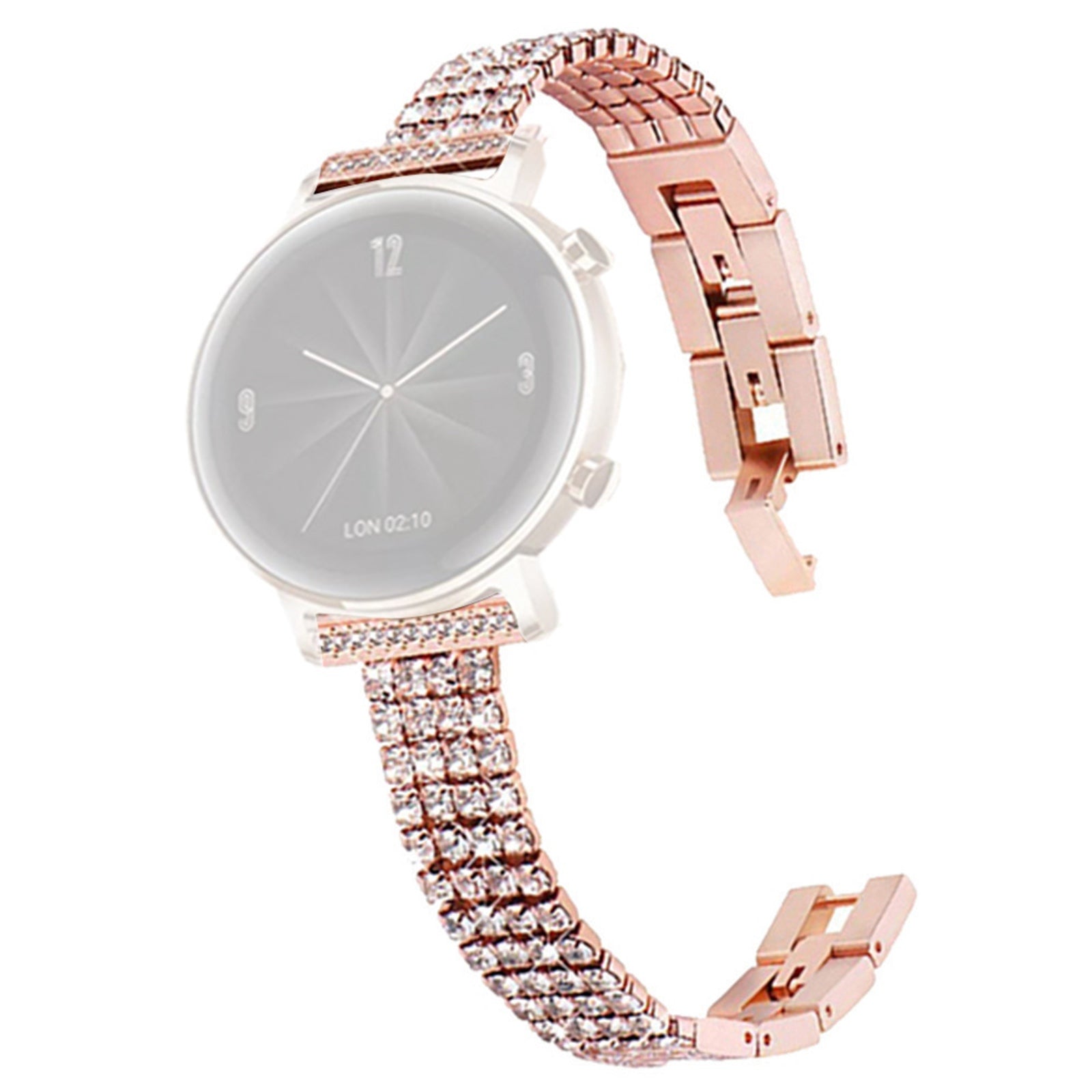 For Samsung Galaxy Watch 5 40mm 44mm Watch 5 Pro 45mm Four Rows Wrist Strap Metal Rhinestone Decor Wrist Strap Watch Band