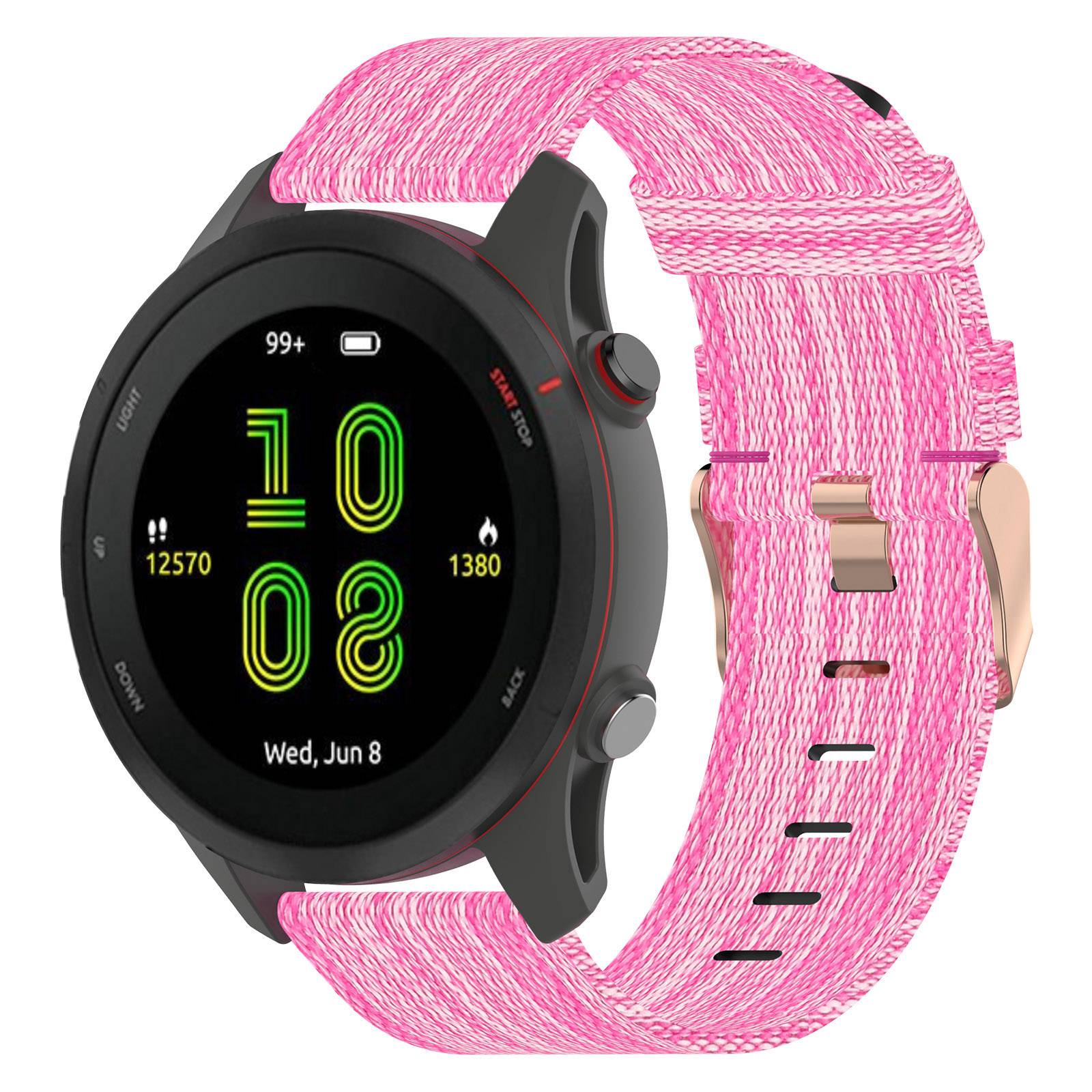 For Samsung Galaxy Watch 5 40mm 44mm Watch 5 Pro 45mm Nylon Watch Band Pink Buckle Adjustable Wrist Strap