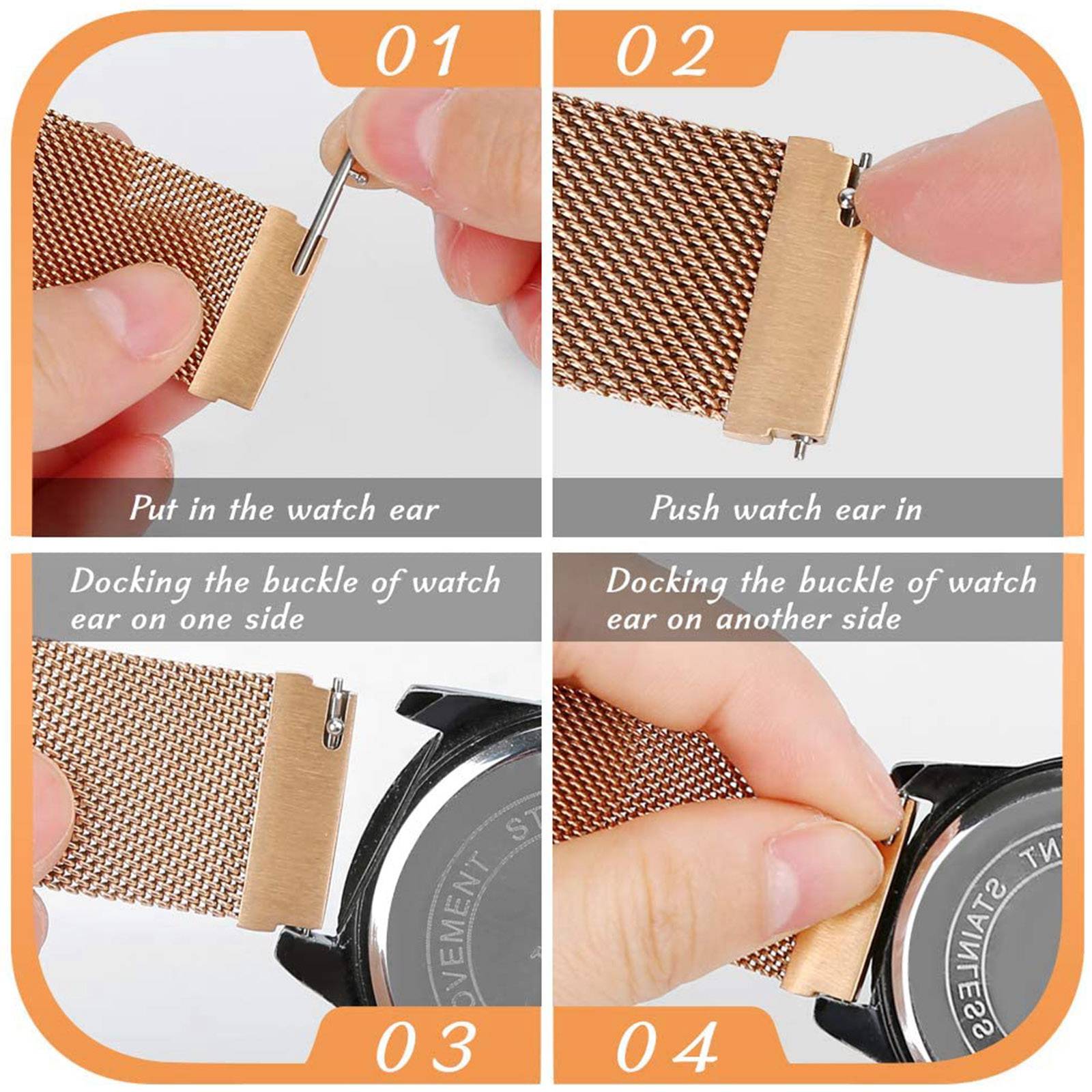 For Samsung Galaxy Watch 5 40mm 44mm Watch 5 Pro 45mm Milanese Smart Watch Band Metal Wrist Strap with Magnetic Buckle