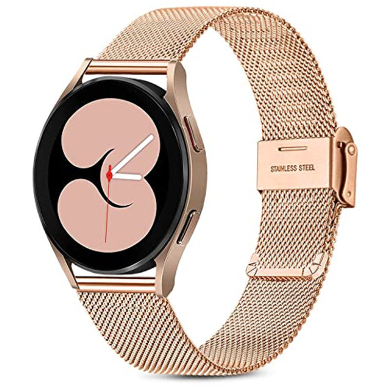 For Samsung Galaxy Watch6 40mm 44mm Watch6 Classic 43mm 47mm Watch 5 40mm 44mm 5 Pro 45mm Watch4 40mm 44mm Milanese Metal Wrist Strap Smart Watch Band with Buckle
