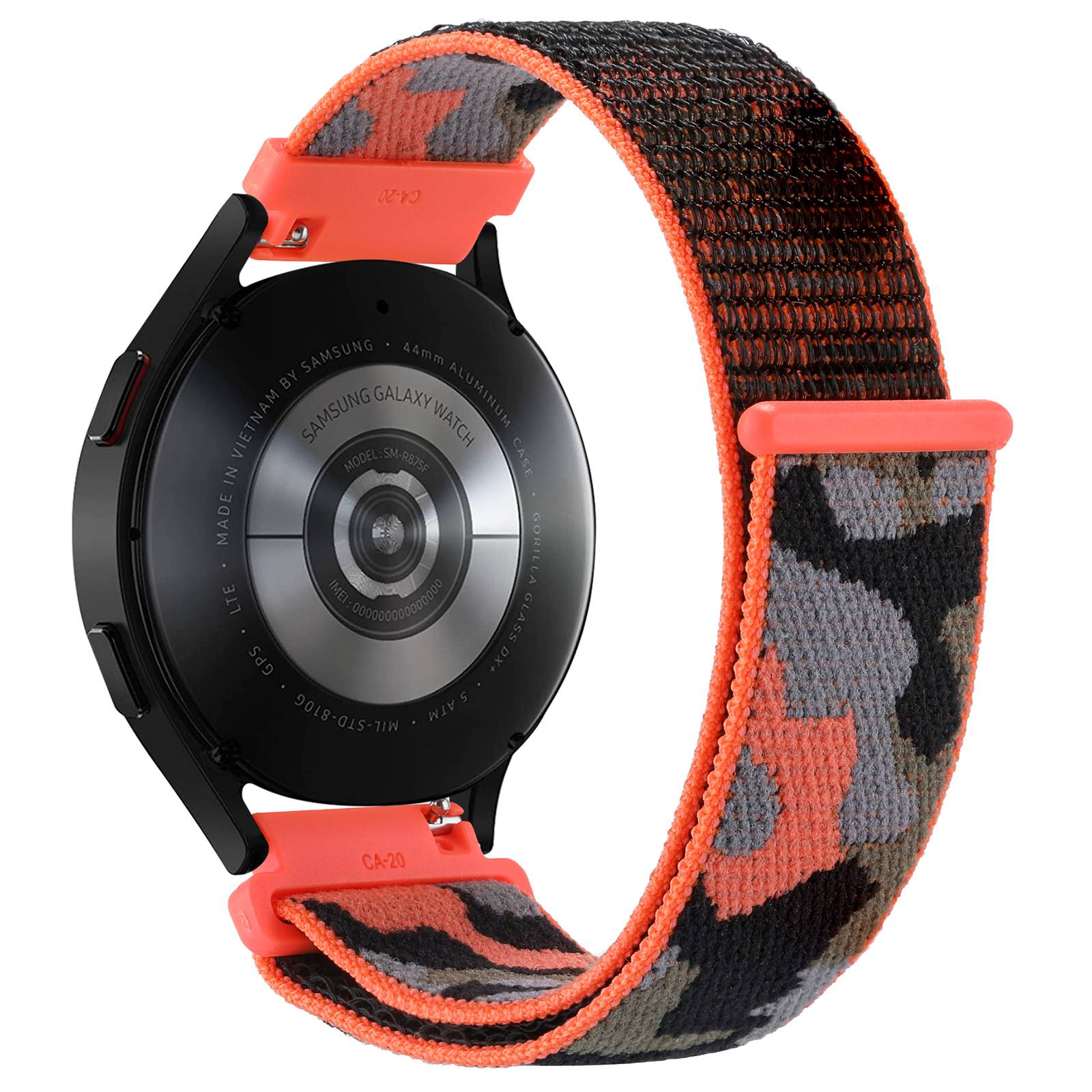 For Samsung Galaxy Watch 3 45mm Huawei Watch GT3 Pro 46mm Smart Watch Band 22mm Camouflage Nylon Adjustable Loop Wrist Strap