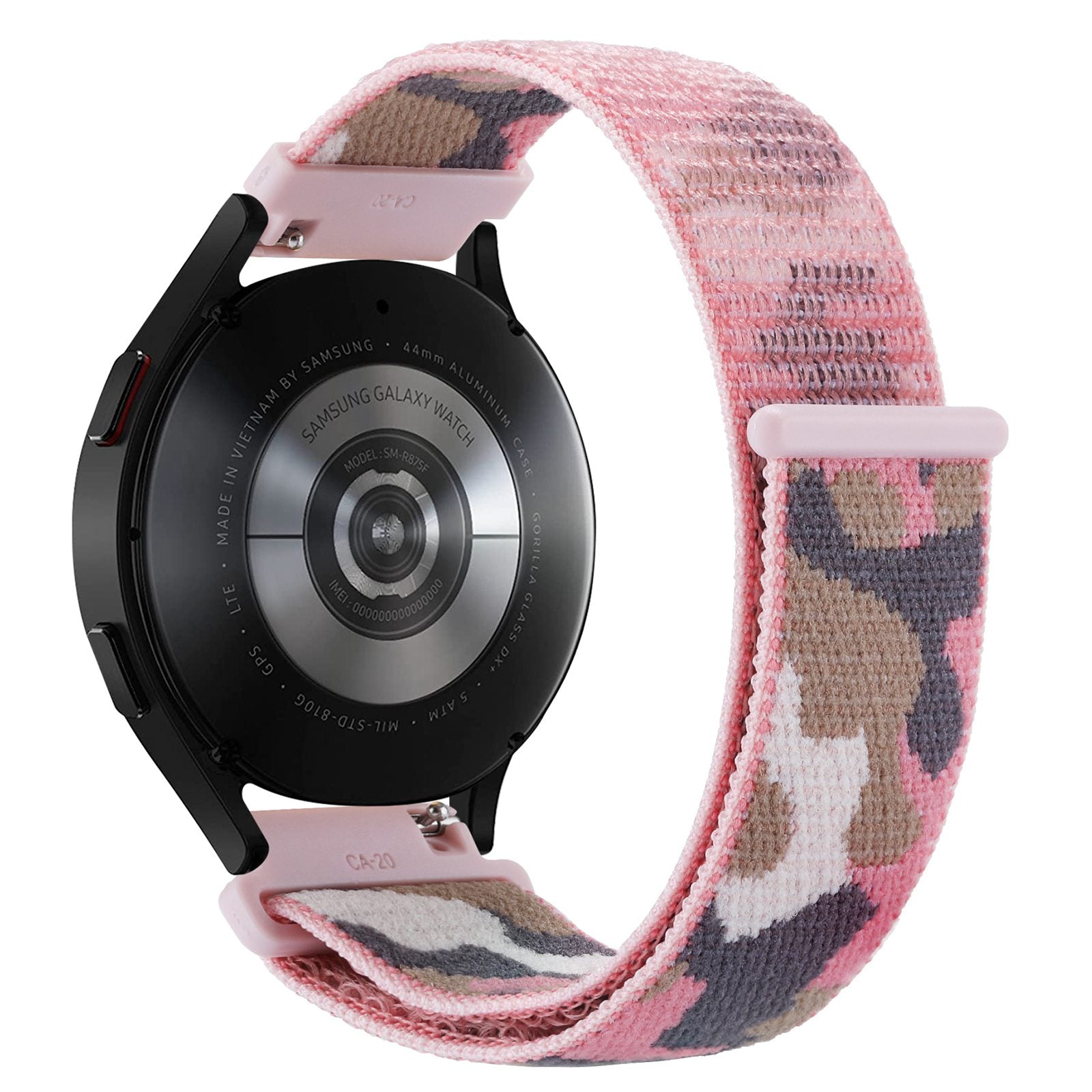 For Samsung Galaxy Watch 3 45mm Huawei Watch GT3 Pro 46mm Smart Watch Band 22mm Camouflage Nylon Adjustable Loop Wrist Strap