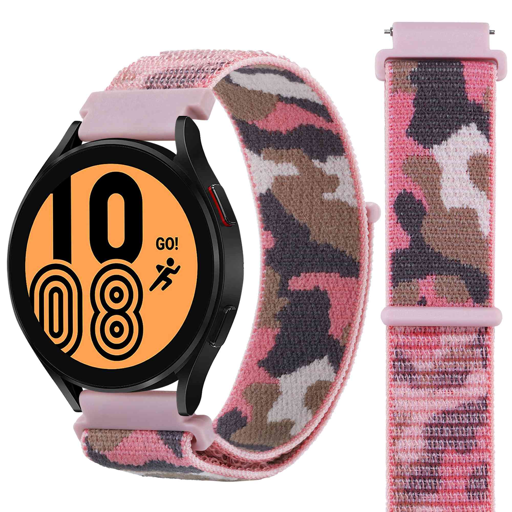 For Samsung Galaxy Watch 3 45mm Huawei Watch GT3 Pro 46mm Smart Watch Band 22mm Camouflage Nylon Adjustable Loop Wrist Strap