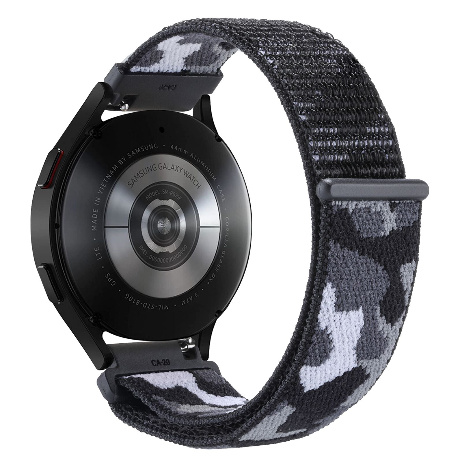 For Samsung Galaxy Watch 3 45mm Huawei Watch GT3 Pro 46mm Smart Watch Band 22mm Camouflage Nylon Adjustable Loop Wrist Strap