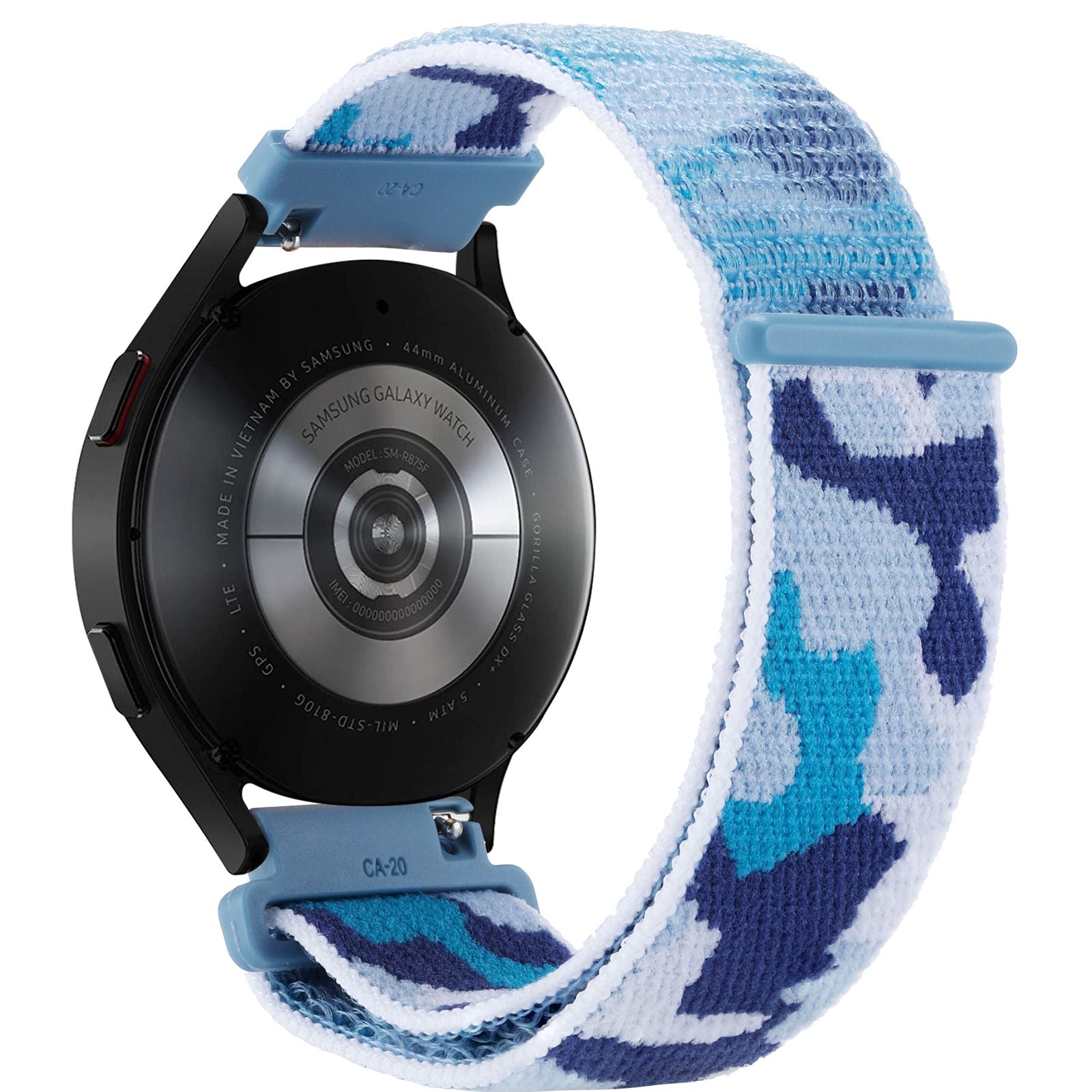 For Samsung Galaxy Watch 3 45mm Huawei Watch GT3 Pro 46mm Smart Watch Band 22mm Camouflage Nylon Adjustable Loop Wrist Strap
