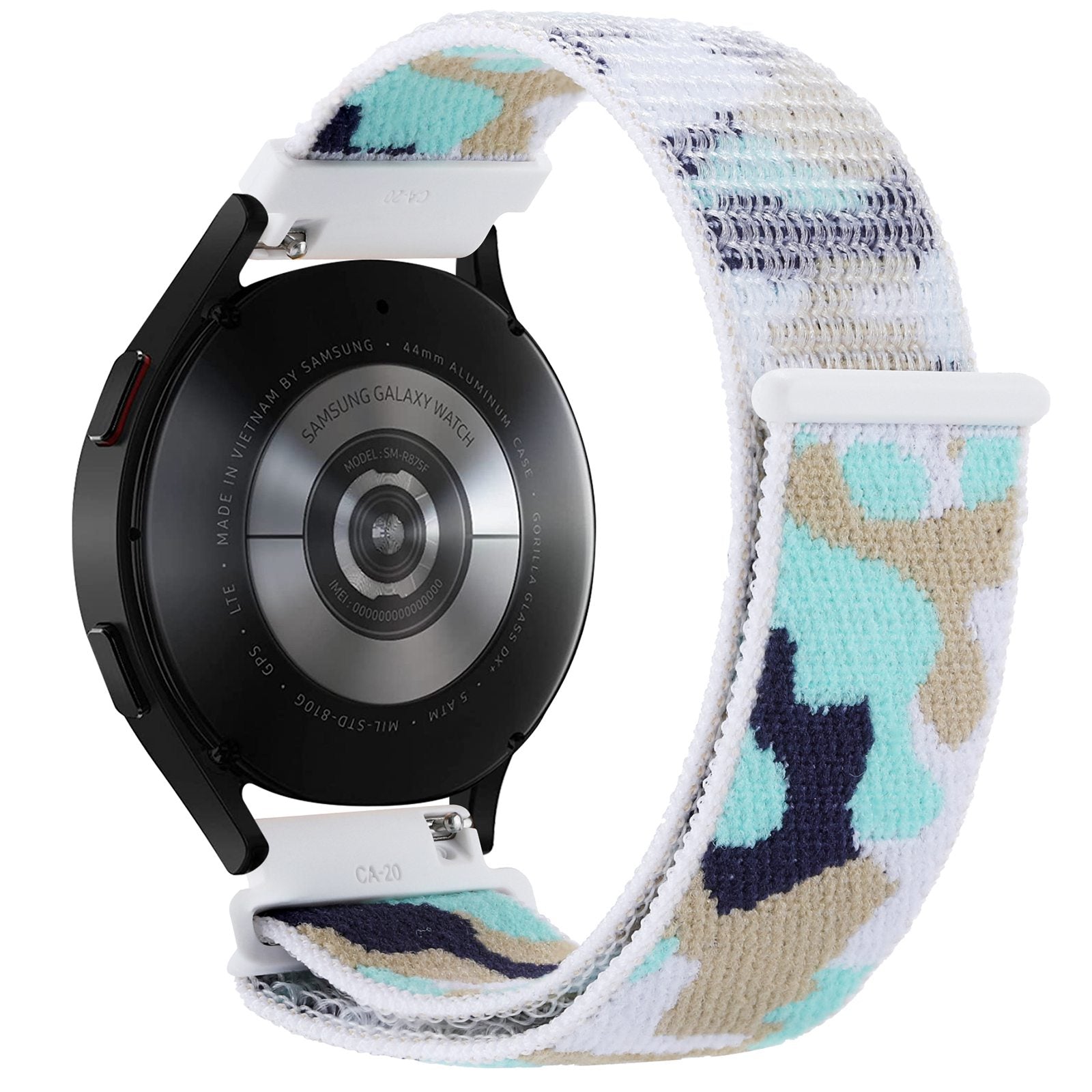 For Samsung Galaxy Watch 3 45mm Huawei Watch GT3 Pro 46mm Smart Watch Band 22mm Camouflage Nylon Adjustable Loop Wrist Strap