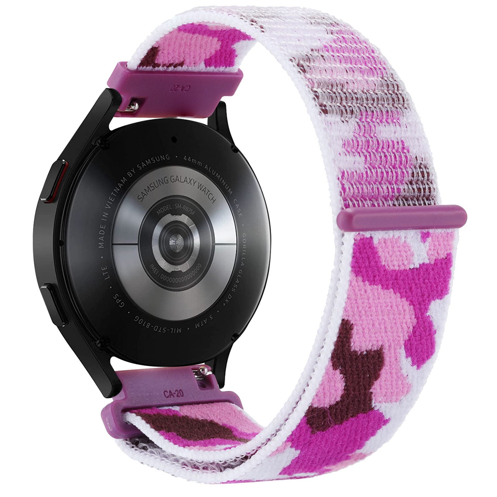 For Samsung Galaxy Watch 3 45mm Huawei Watch GT3 Pro 46mm Smart Watch Band 22mm Camouflage Nylon Adjustable Loop Wrist Strap