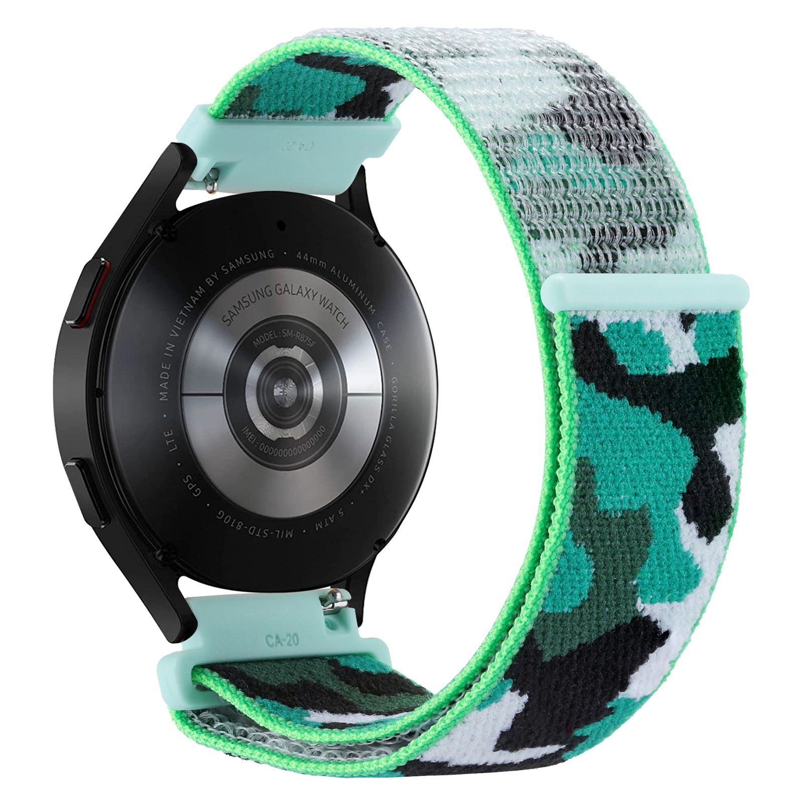 For Samsung Galaxy Watch 3 45mm Huawei Watch GT3 Pro 46mm Smart Watch Band 22mm Camouflage Nylon Adjustable Loop Wrist Strap