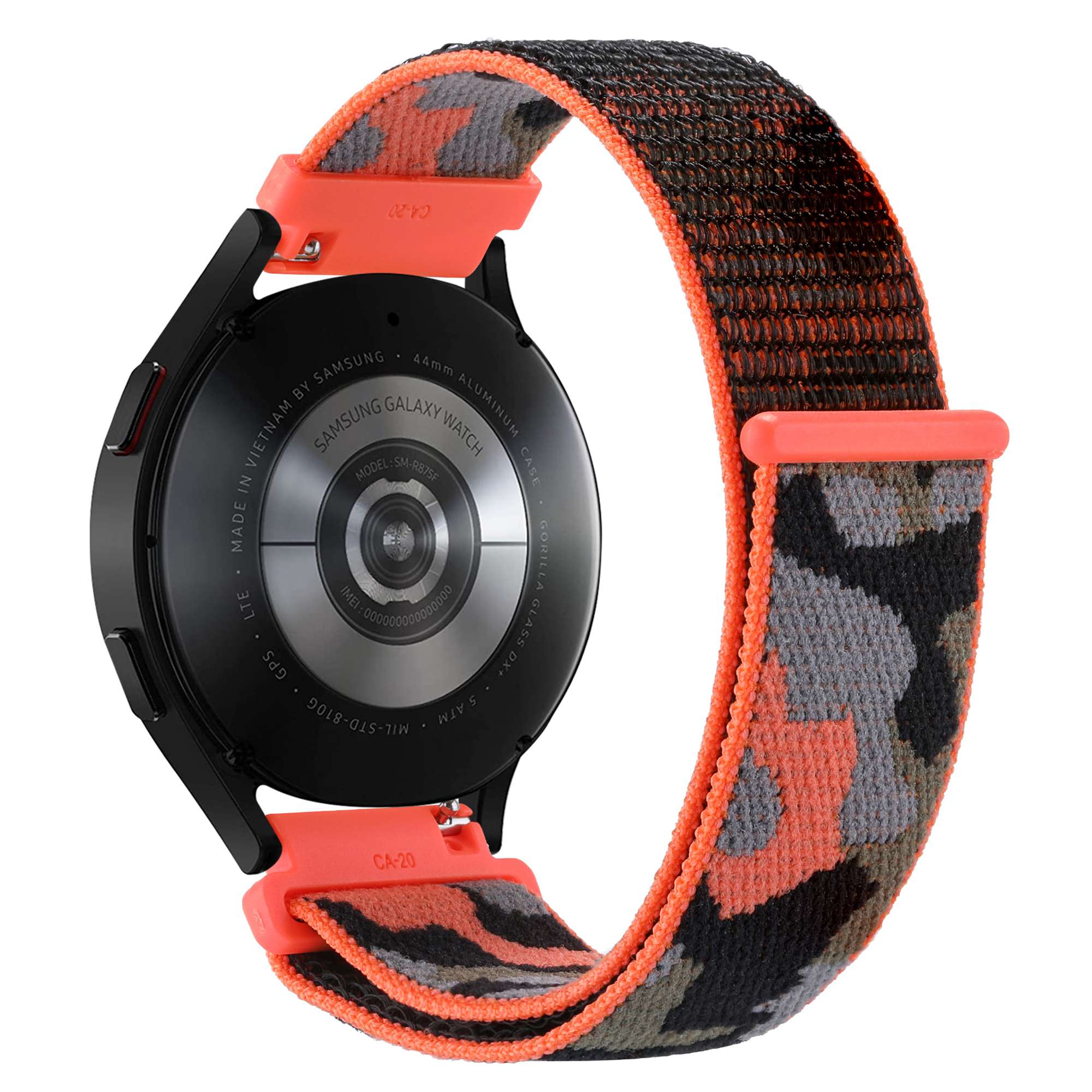 For Samsung Galaxy Watch 5 40mm 44mm Watch 5 Pro 45mm Camouflage Nylon Watch Band Replacement Adjustable Wrist Strap