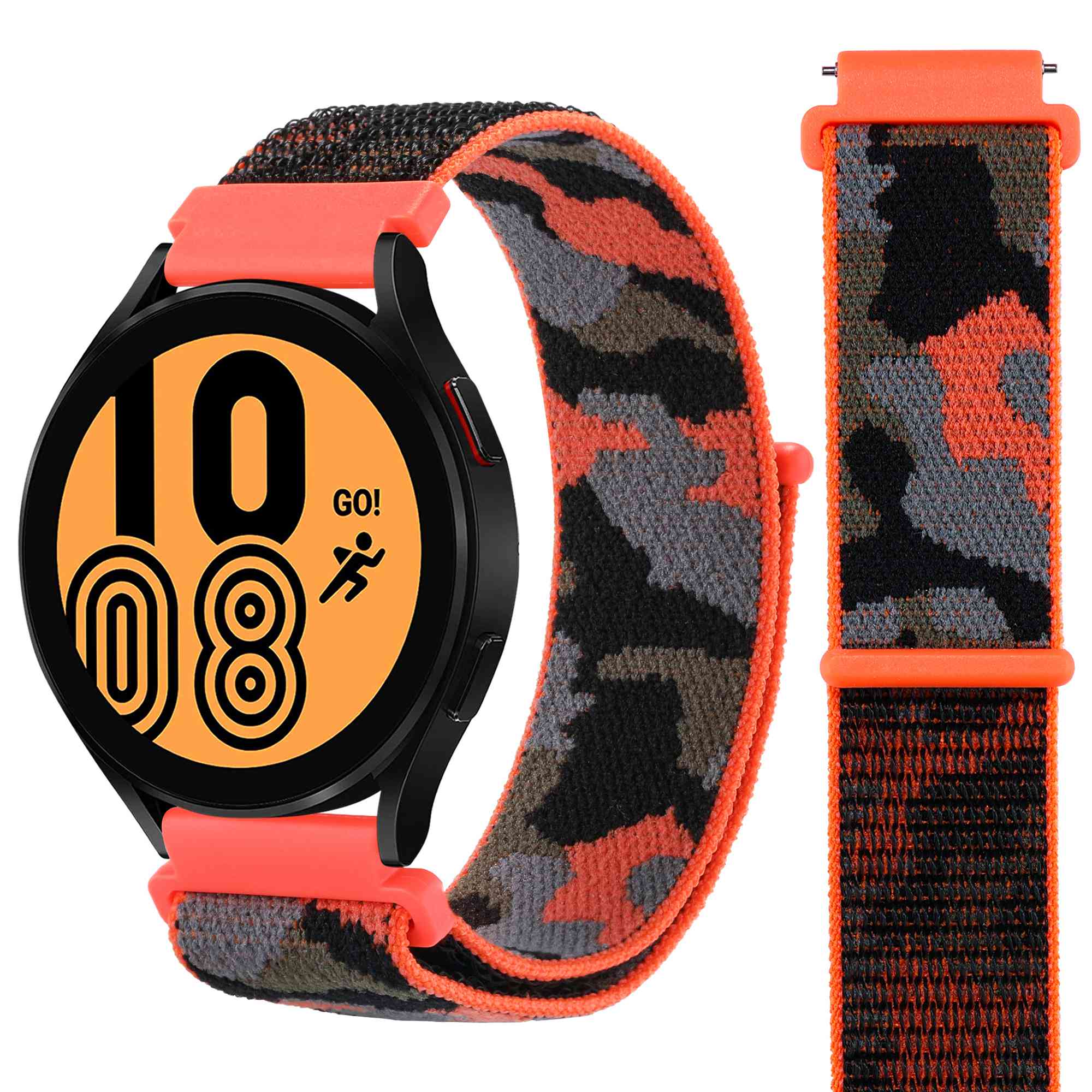 For Samsung Galaxy Watch 5 40mm 44mm Watch 5 Pro 45mm Camouflage Nylon Watch Band Replacement Adjustable Wrist Strap